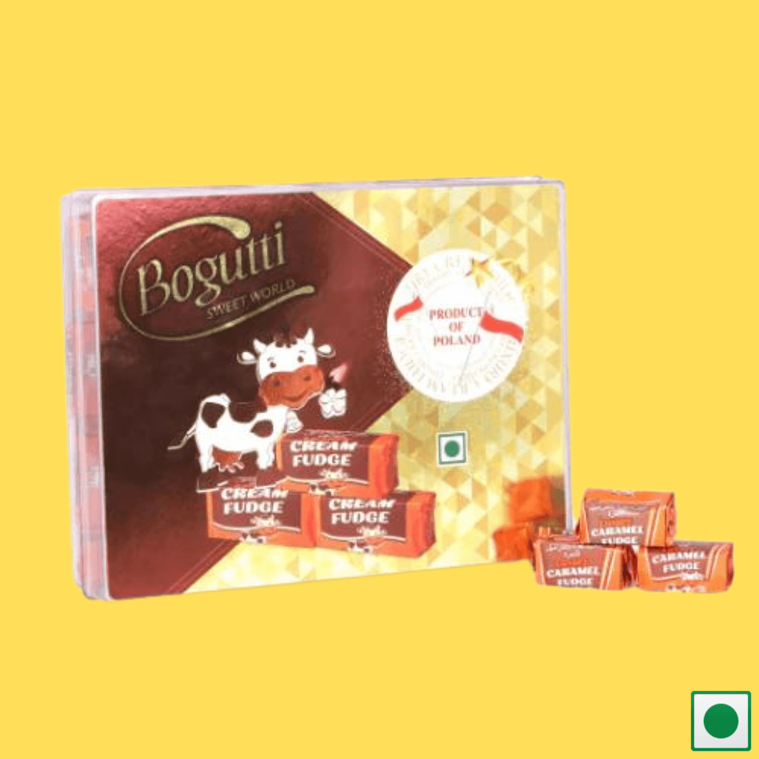 Bogutti Cream Fudge Exclusive Diamond Box Shape Gift Pack, 225g (Imported) - Super 7 Mart