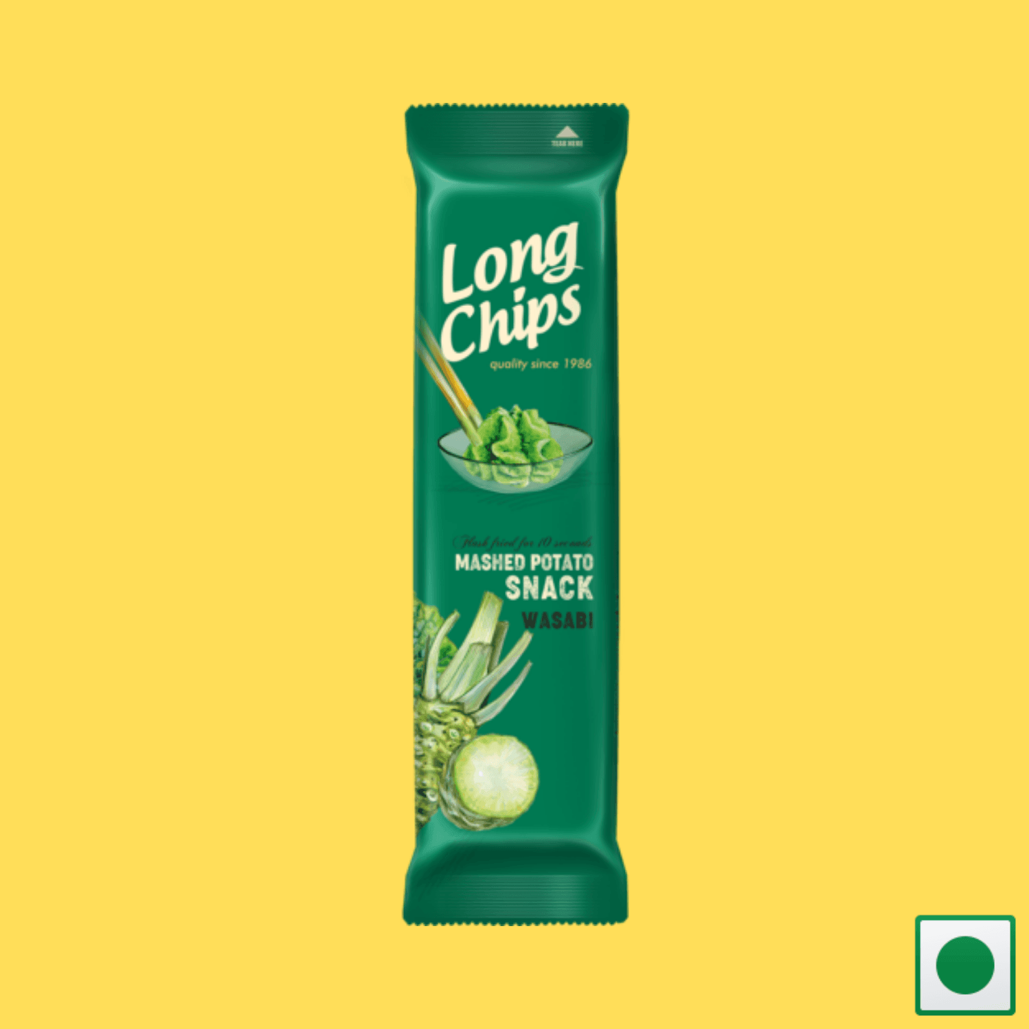 Long Chips Mashed Potato Snack Wasabi Flavoured, 75g (Imported) - Super 7 Mart