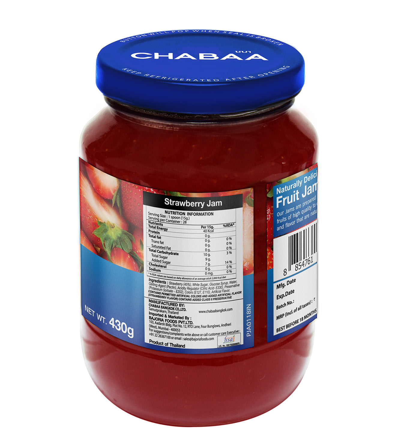 Chabaa Strawberry Jam, 430g (Imported)
