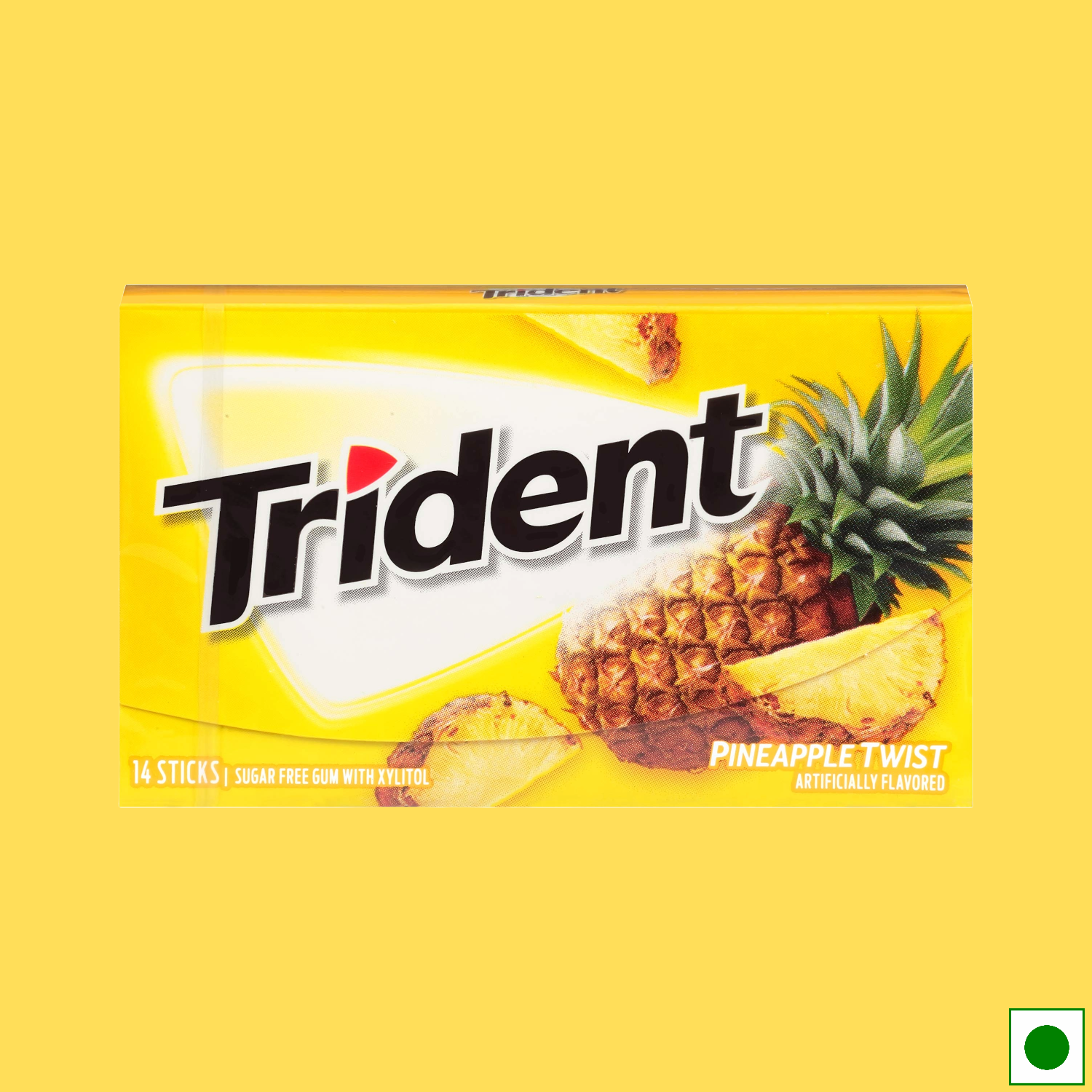 Trident Pineapple Twist Sugar Free Gum, 14 Pieces (Imported)