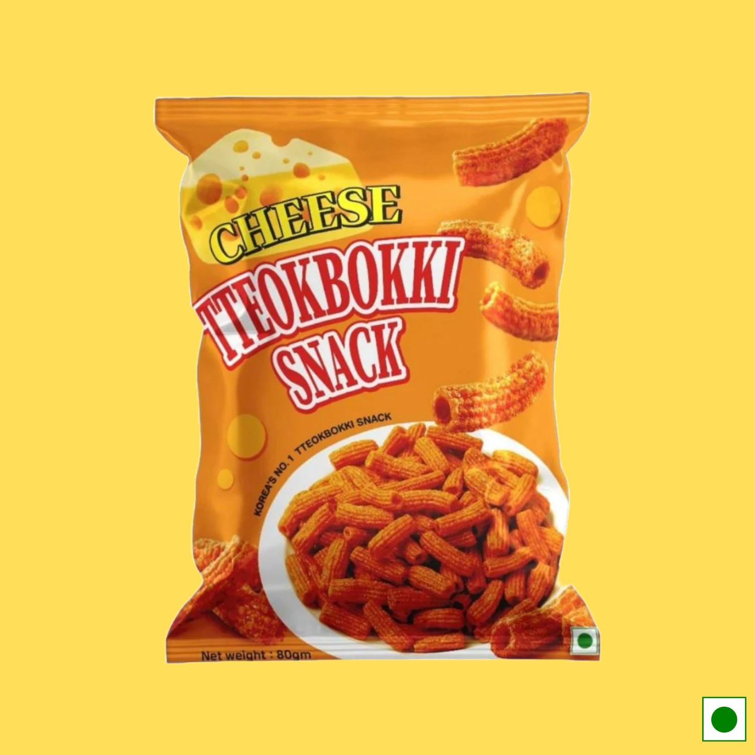Tteokbokki Snack Cheese Flavour, 80g (Imported)