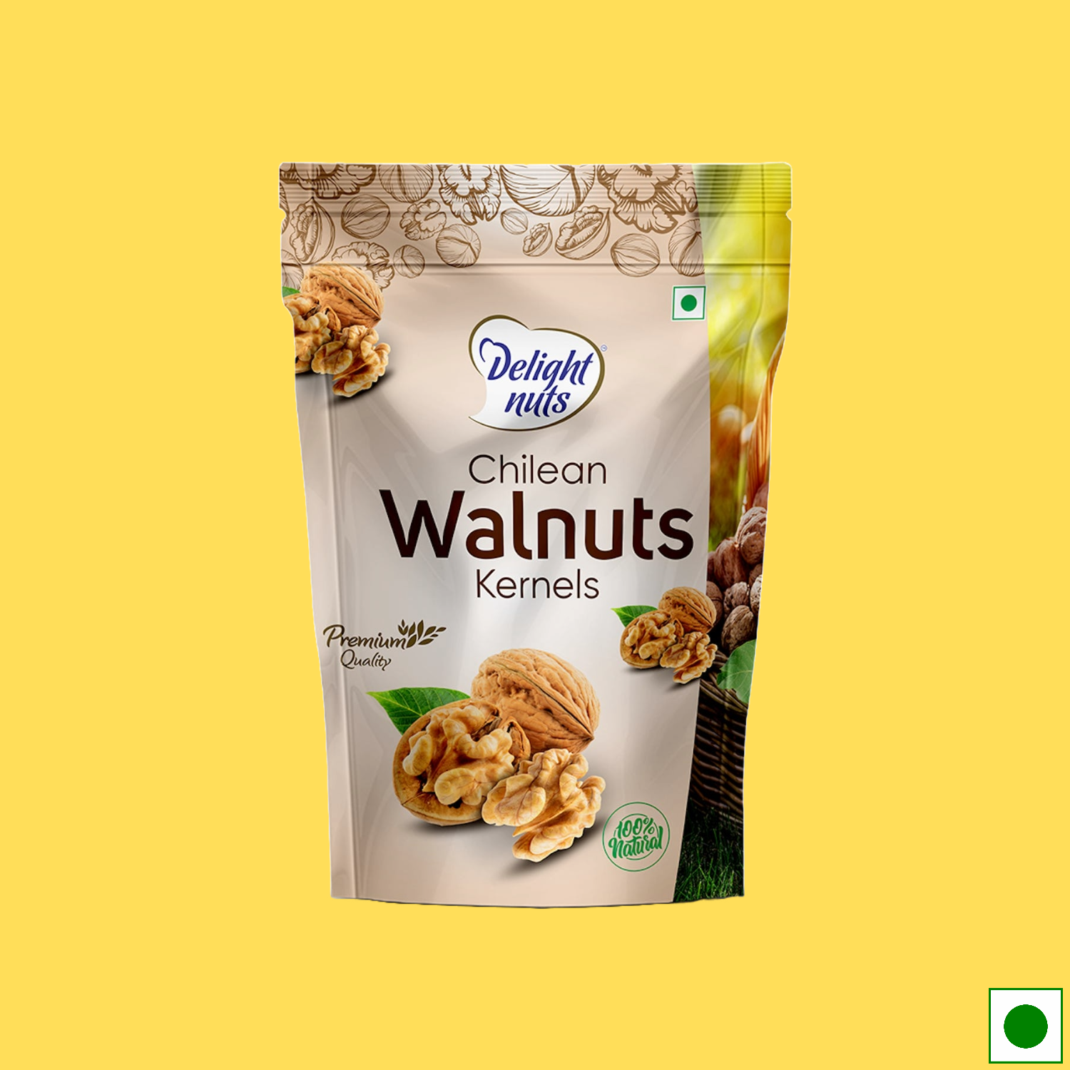 Delight Nuts Chilean Walnuts Kernels Pack, 200g