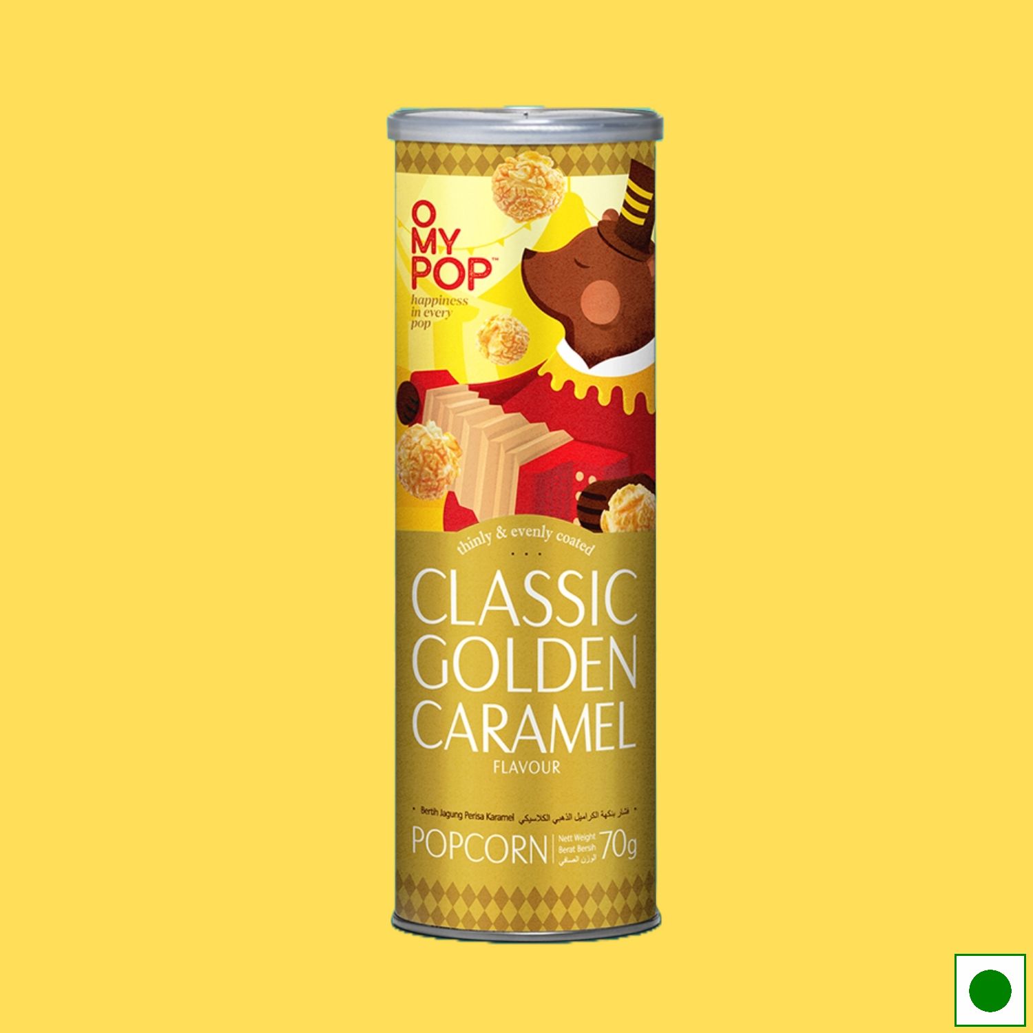 OMYPOP Classic Golden Caramel Popcorn, 70g (Imported)