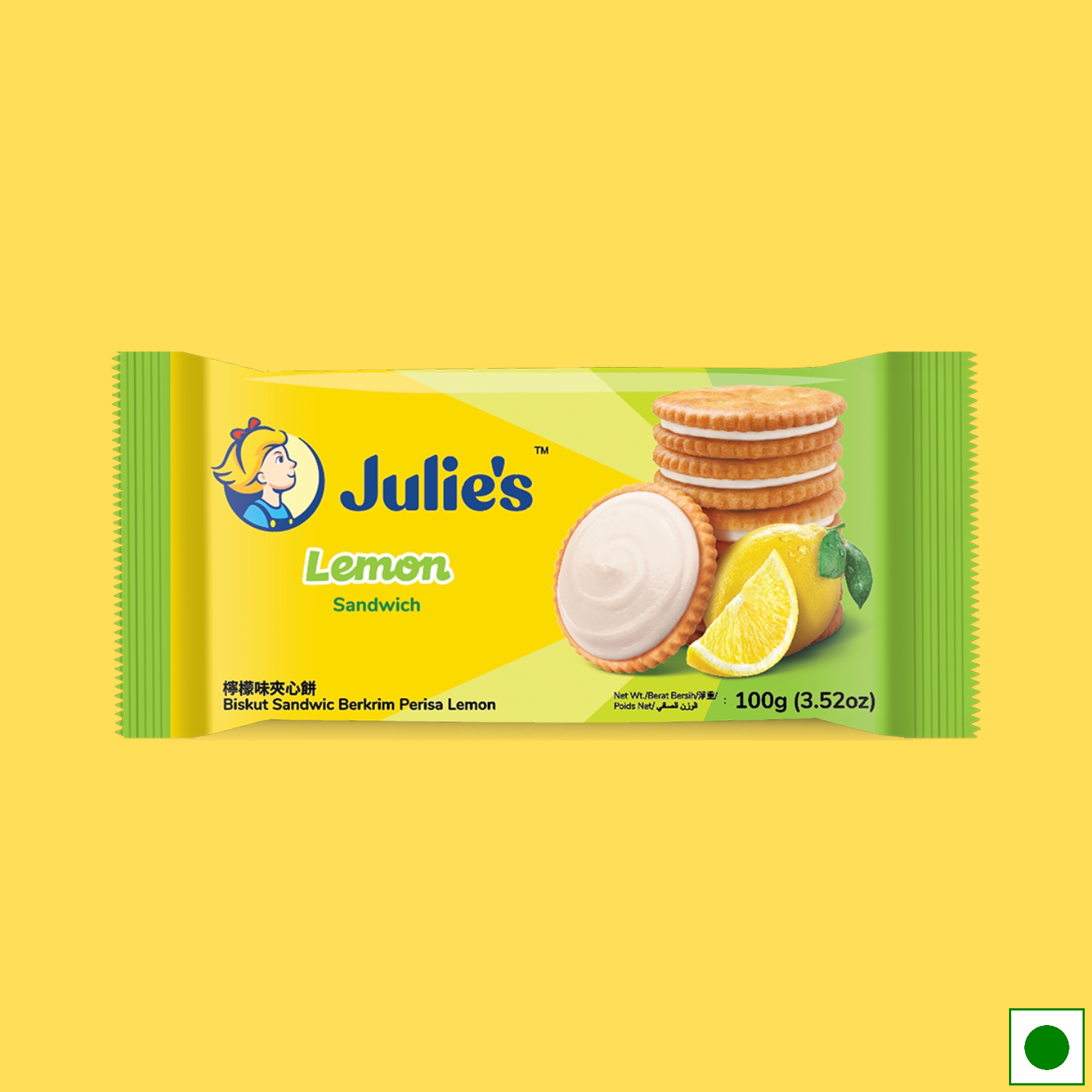 Julie's Lemon Sandwich, 100g (Imported)