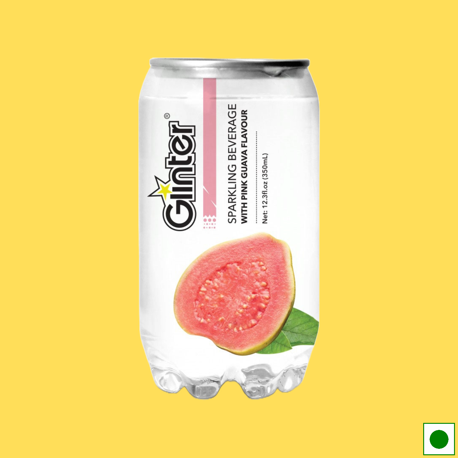 Glinter Sparkling Beverage Pink Guava, 350ml (Imported)