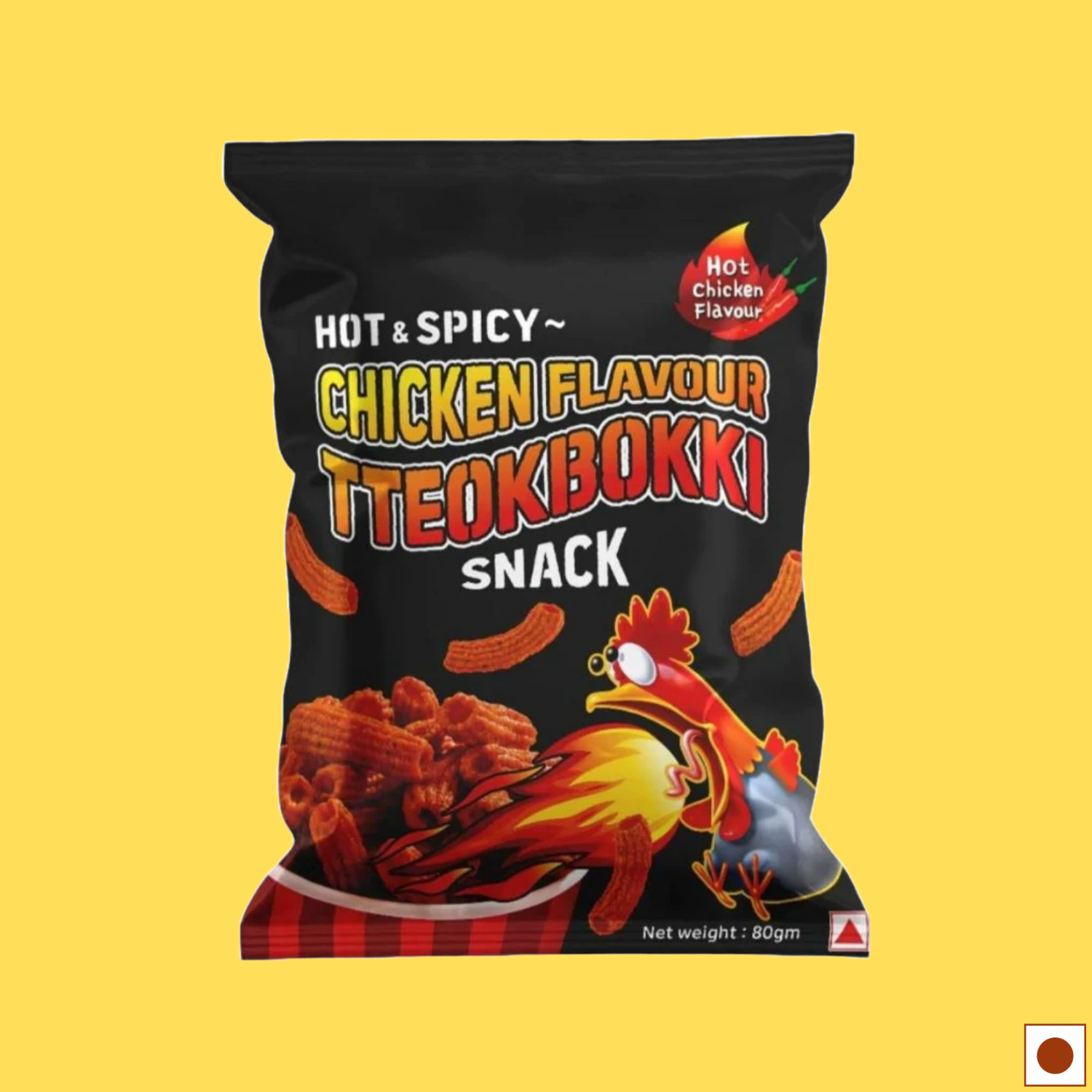 Tteokbokki Snack Hot & Spicy Chicken Flavour, 80g (Imported)