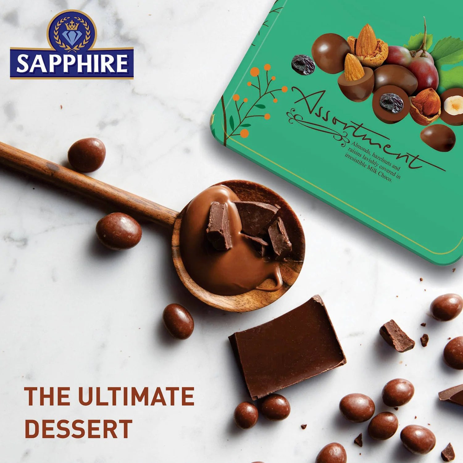 Sapphire Almonds, Raisins, Hazelnuts covered in Milk Chocolate, 200g (Imported) - Super 7 Mart