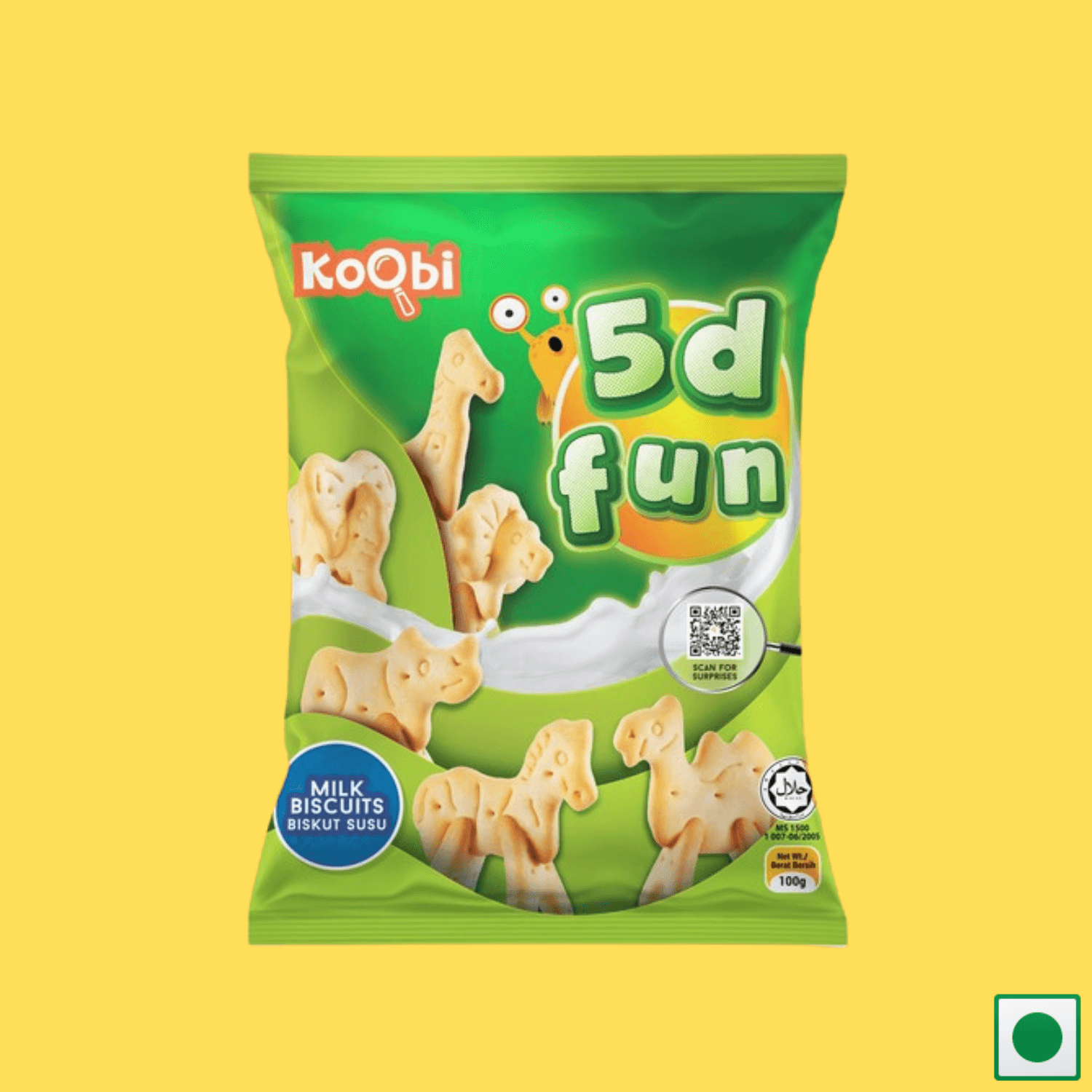 Koobi 5D Fun Animal Shaped Milk Biscuits, 100g (Imported) - Super 7 Mart