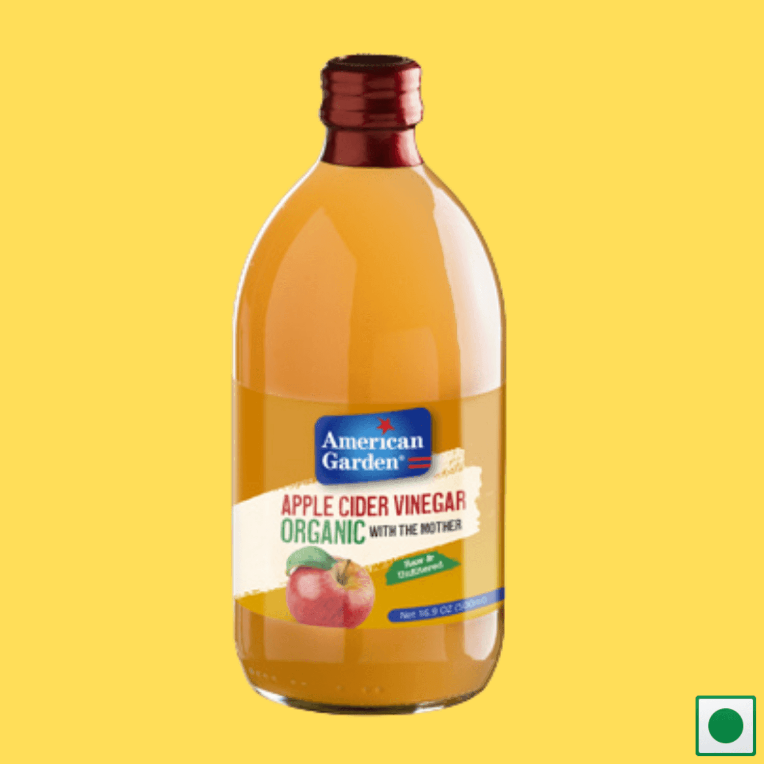 American Garden Organic Apple Cider Vinegar, 500ML (Imported) - Super 7 Mart