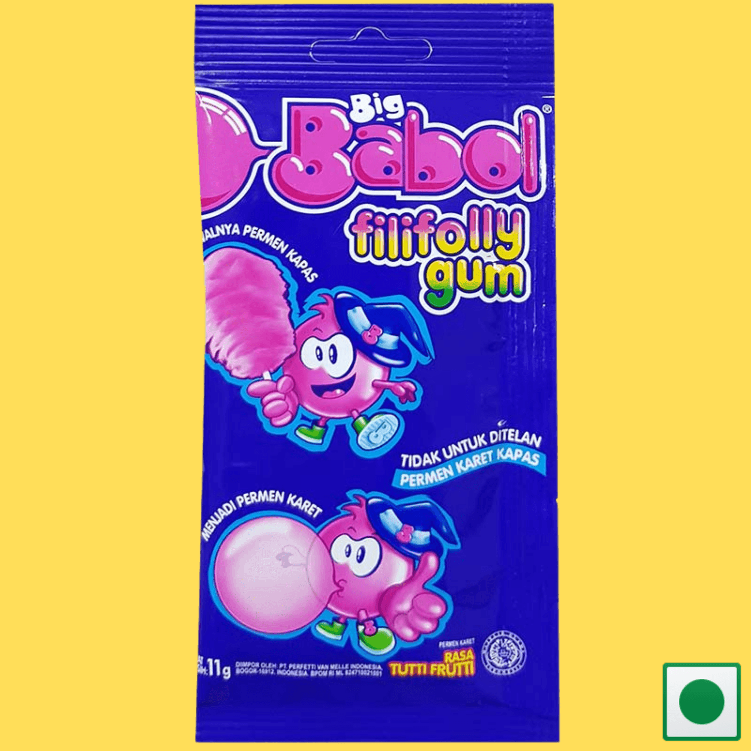 Big Babol Fillyfolly Rasa Tutti Frutti Gum, 11g (Imported) - Super 7 Mart
