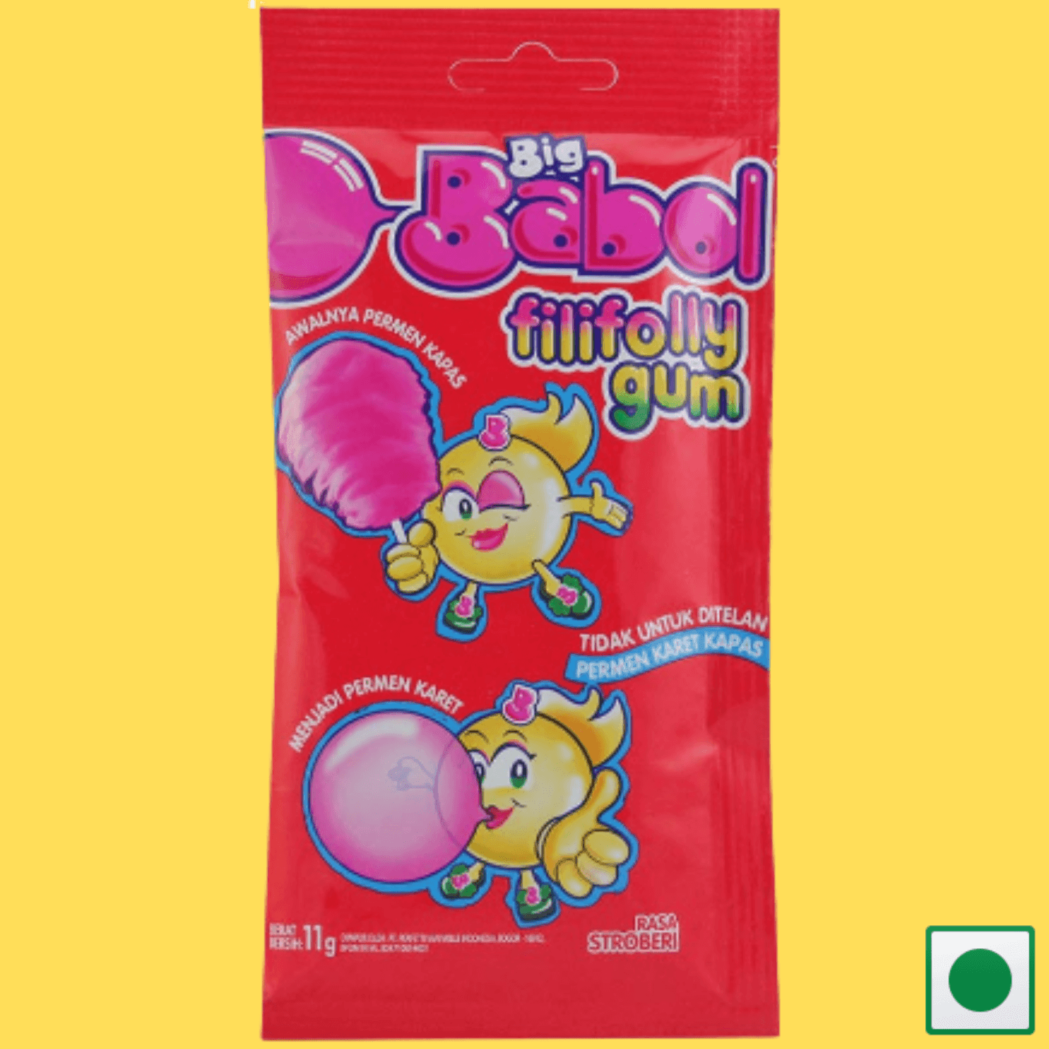 Big Babol Fillyfolly Strawberry Gum, 11g (Imported) - Super 7 Mart