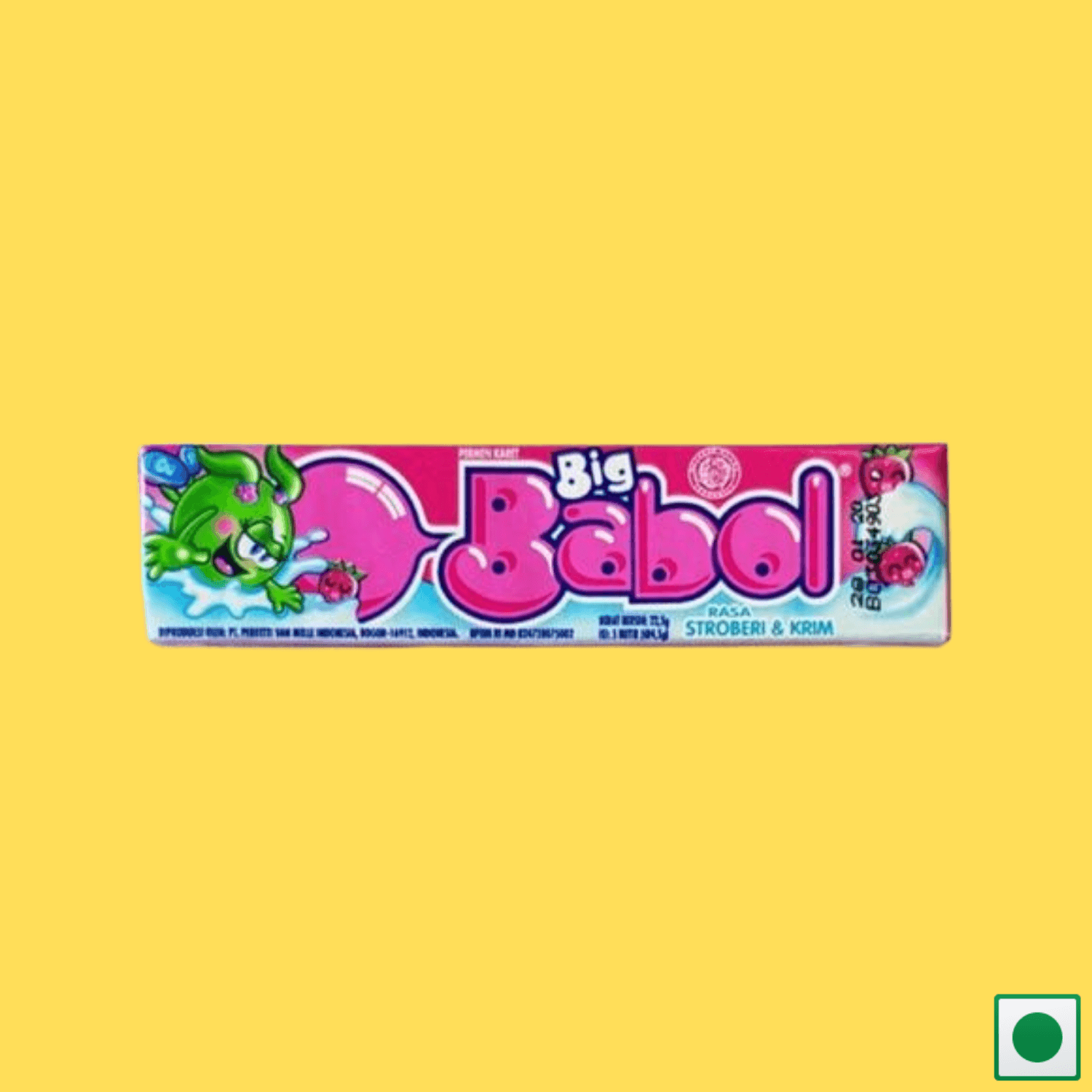 Big Babol Rasa Strawberry and Cream Bubble Gum, 22.5g (Imported) - Super 7 Mart
