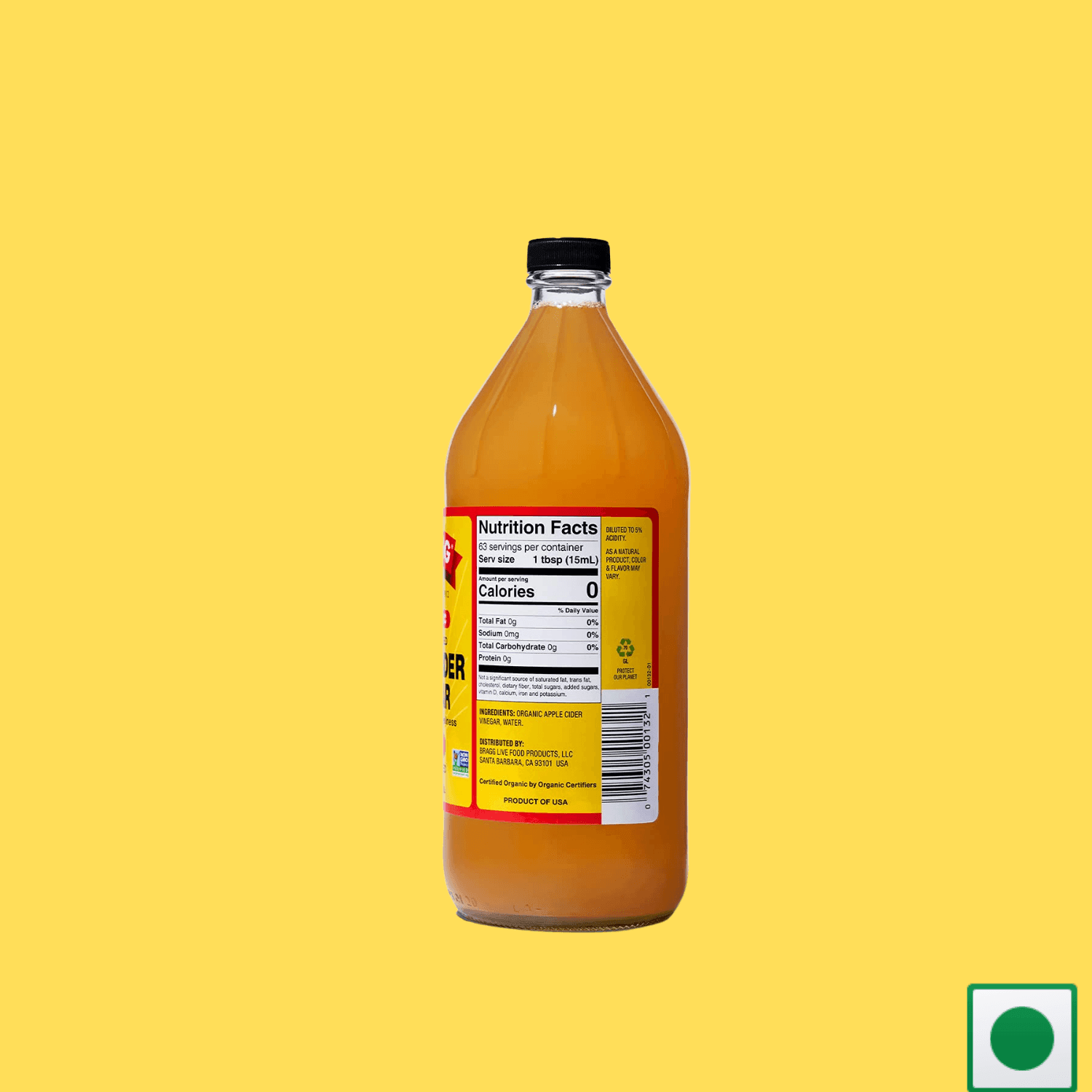 Bragg Organic Raw Unfiltered Apple Cider Vinegar - 946 ml (Imported) - Super 7 Mart