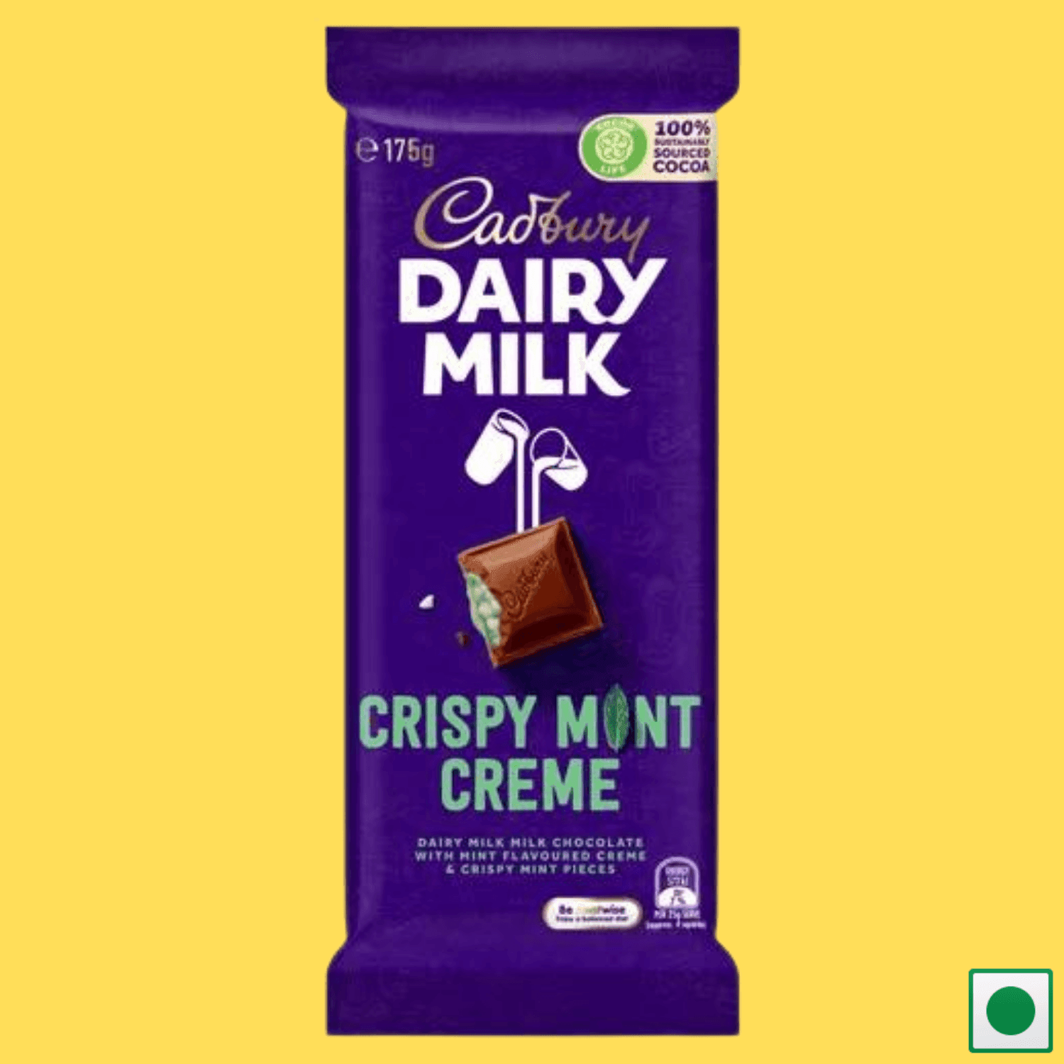 Cadbury Dairy Milk Crispy Mint Creme, 175g (Imported) - Super 7 Mart