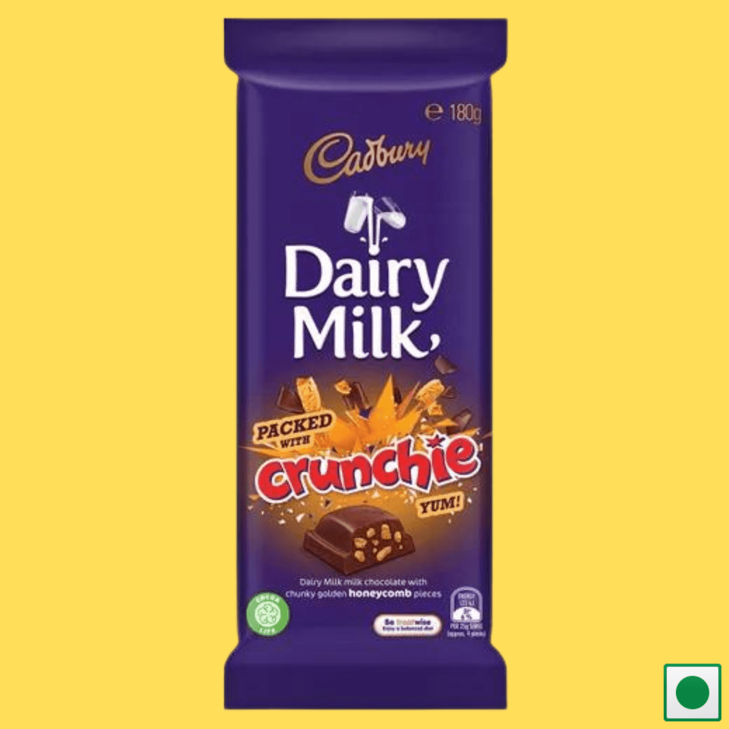 Cadbury Dairy Milk Crunchie Milk Chocolate, 180g (Australian Imported) - Super 7 Mart