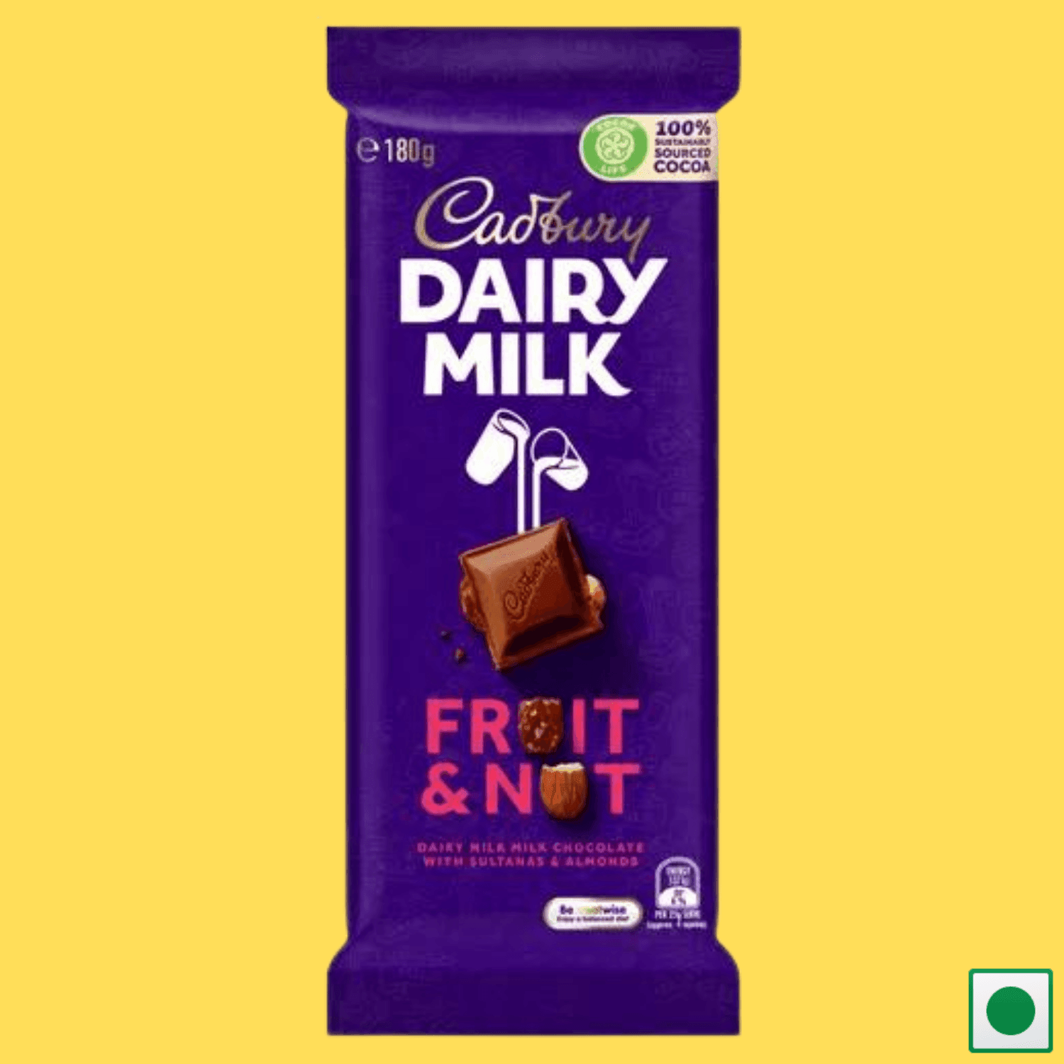 Cadbury Dairy Milk Fruit & Nut Milk Chocolate, 180g (Australian Imported) - Super 7 Mart