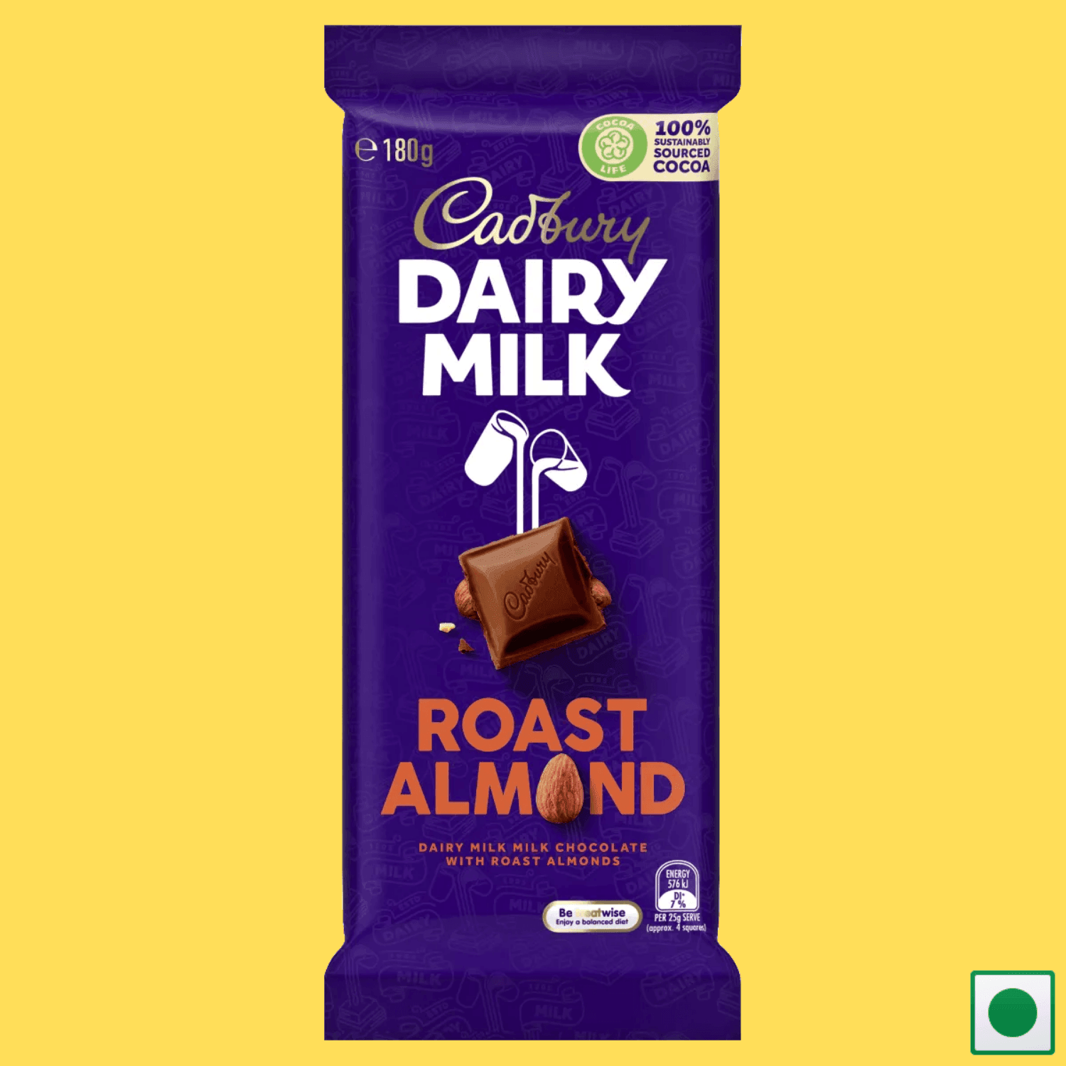 Cadbury Dairy Milk Roast Almond Milk Chocolate, 180g (Australian Imported) - Super 7 Mart