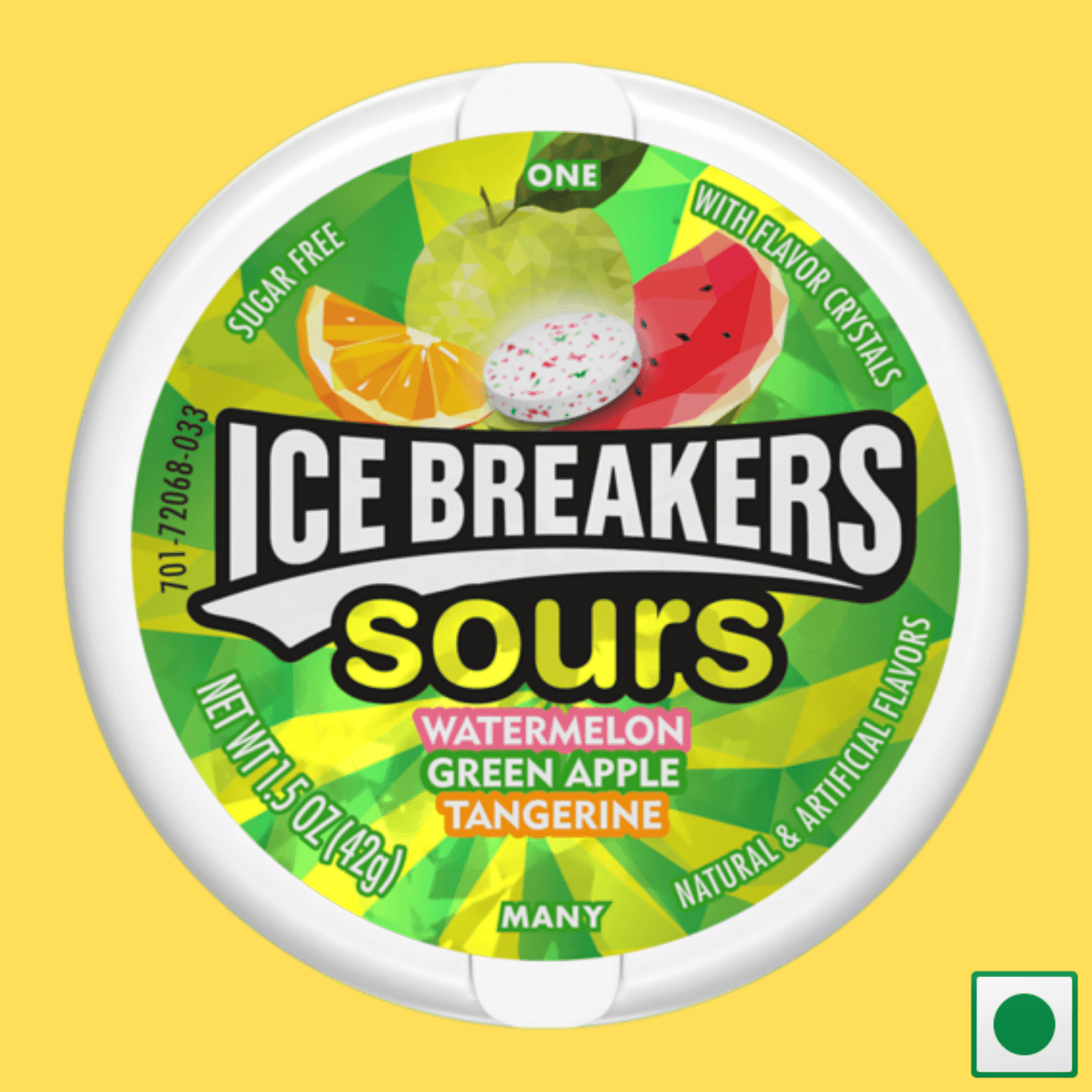 Ice Breakers Sours Sour Fruits Sugar Free Mints, 42g (Imported) - Super 7 Mart