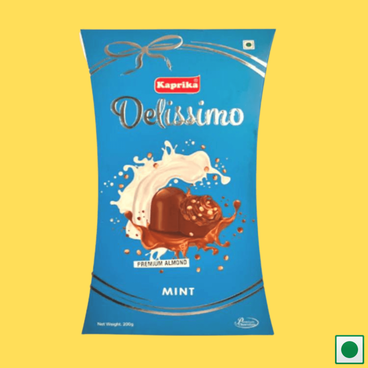 Kaprika Delissimo Premium Mint Chocolate with Almond Crumbs, 200g - Super 7 Mart