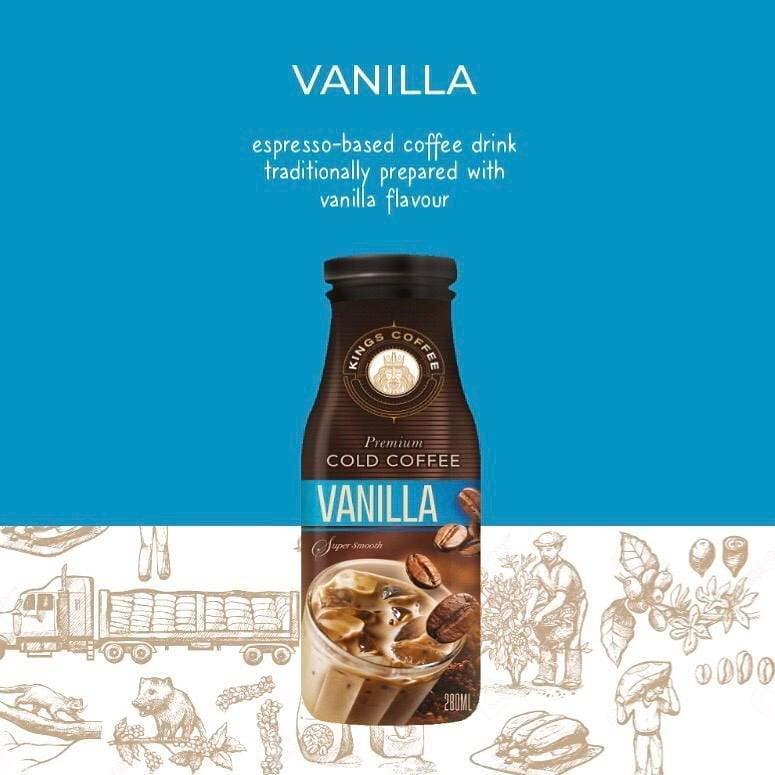 Kings Coffee Premium Vanilla Cold Coffee, 280ml (Imported) - Super 7 Mart