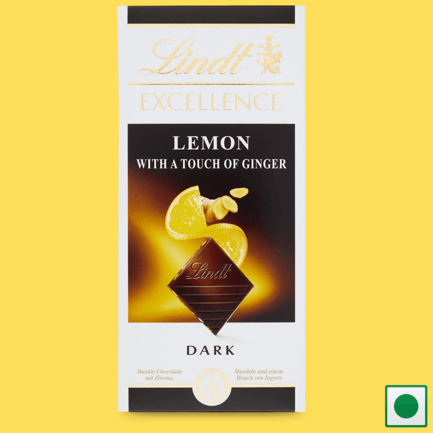 Lindt Excellence Dark Lemon & Ginger Bar, 100g (Imported) - Super 7 Mart