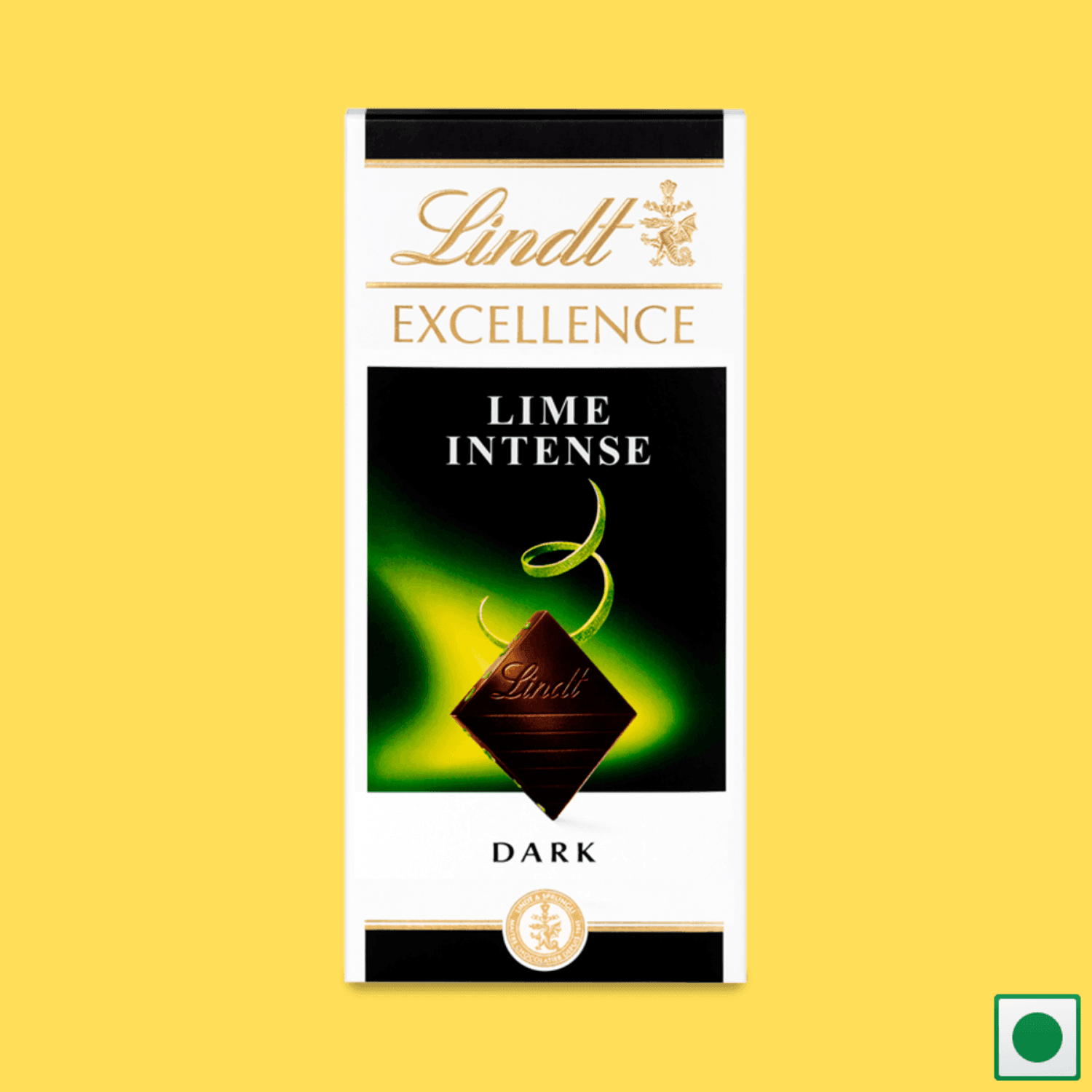 Lindt Excellence Dark Lime Intense Bar, 100g (Imported) - Super 7 Mart