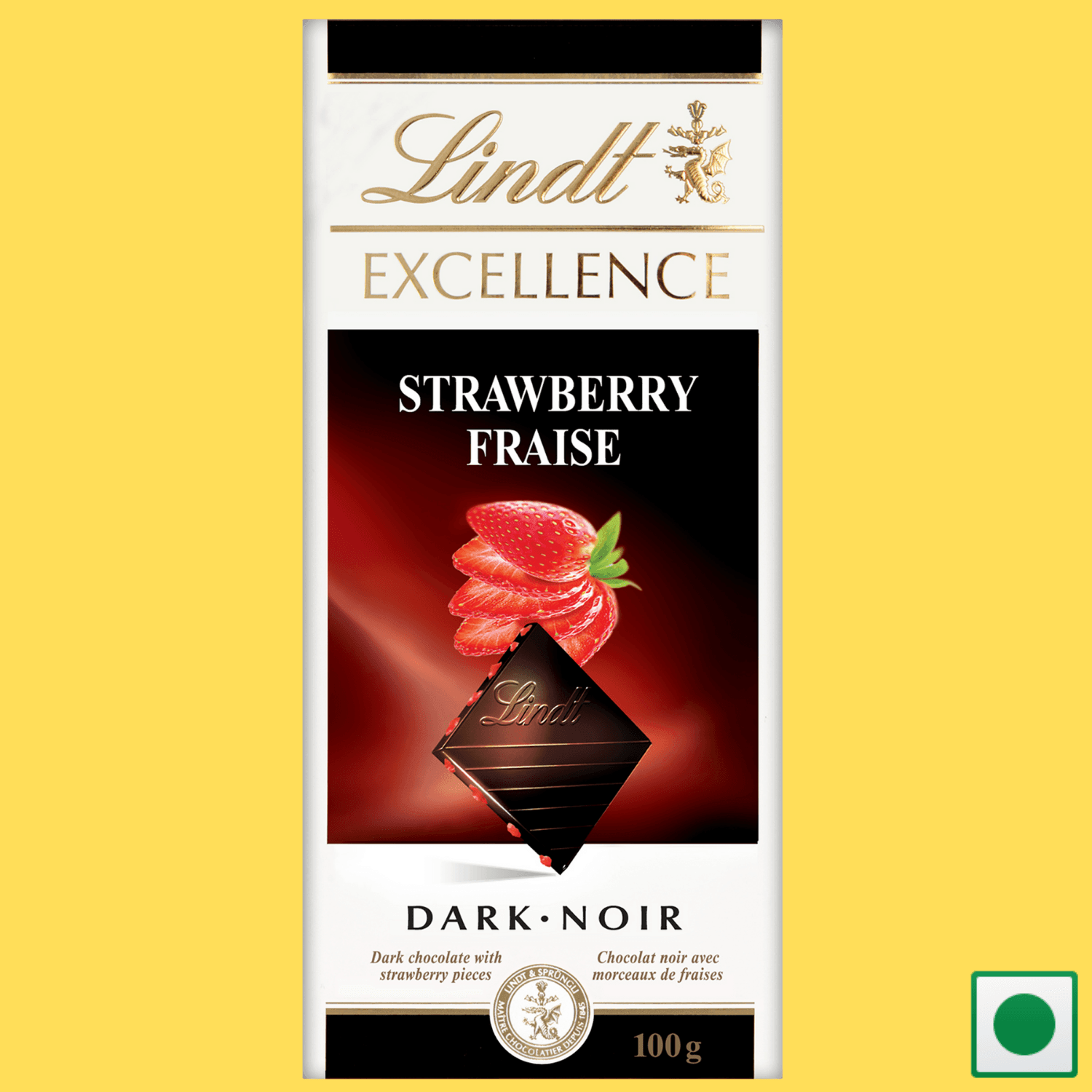 Lindt Excellence Dark Strawberry Intense Bar, 100g (Imported) - Super 7 Mart