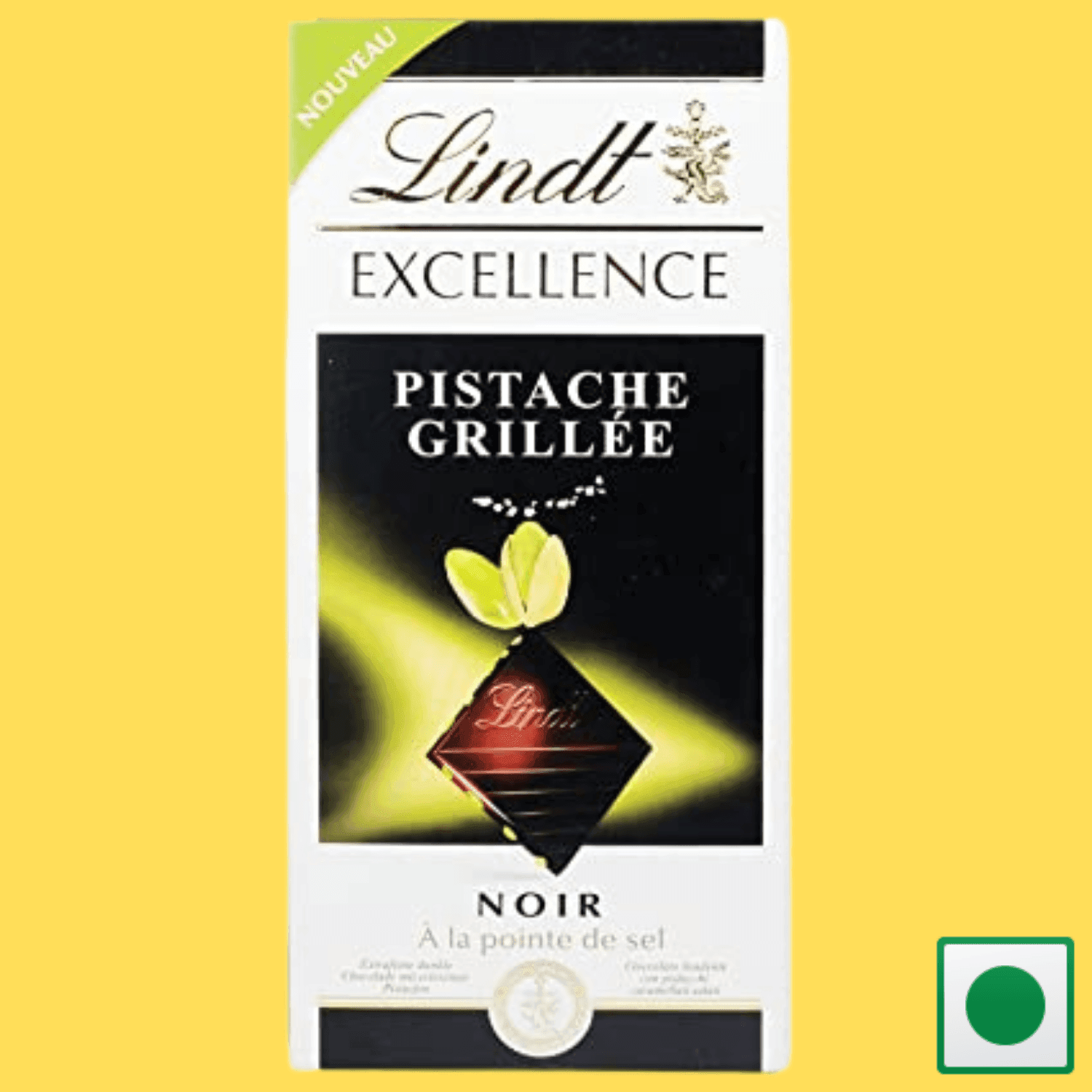 Lindt Excellence Pistache Grillee Dark Chocolate Bar, 100g(Imported) - Super 7 Mart
