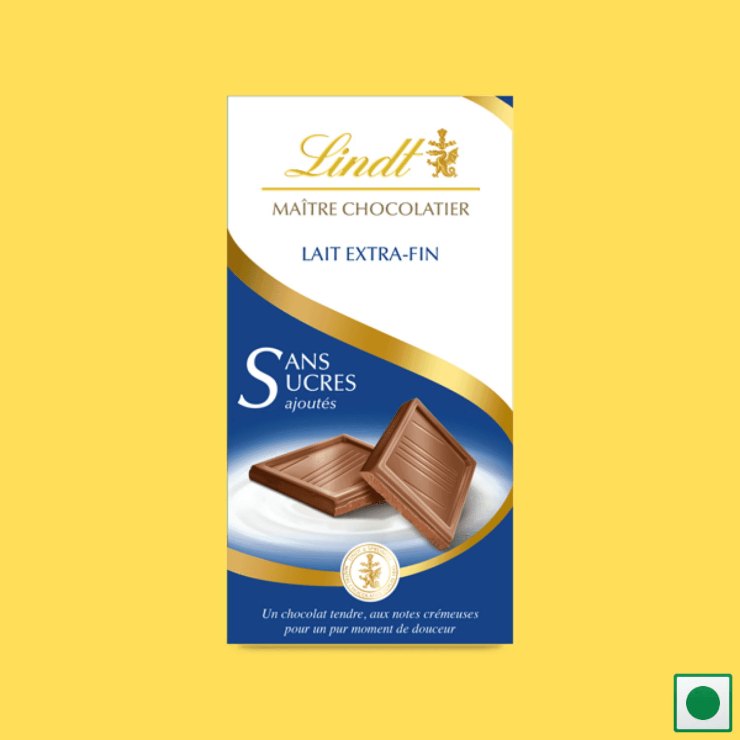 Lindt Lait extra fin Sans Sucres Ajoutés(extra fine milk with no added sugars), 100g (Imported) - Super 7 Mart