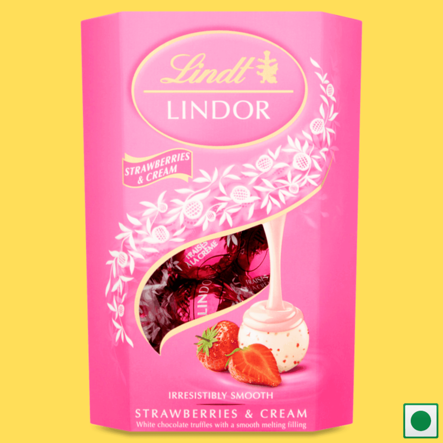 Lindt Lindor Strawberries & Cream Chocolate Truffles, 200g (Imported) - Super 7 Mart