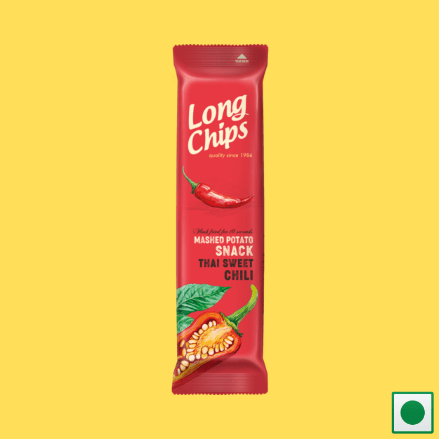 Long Chips Mashed Potato Snack Thai Chili Flavoured, 75g (Imported) - Super 7 Mart