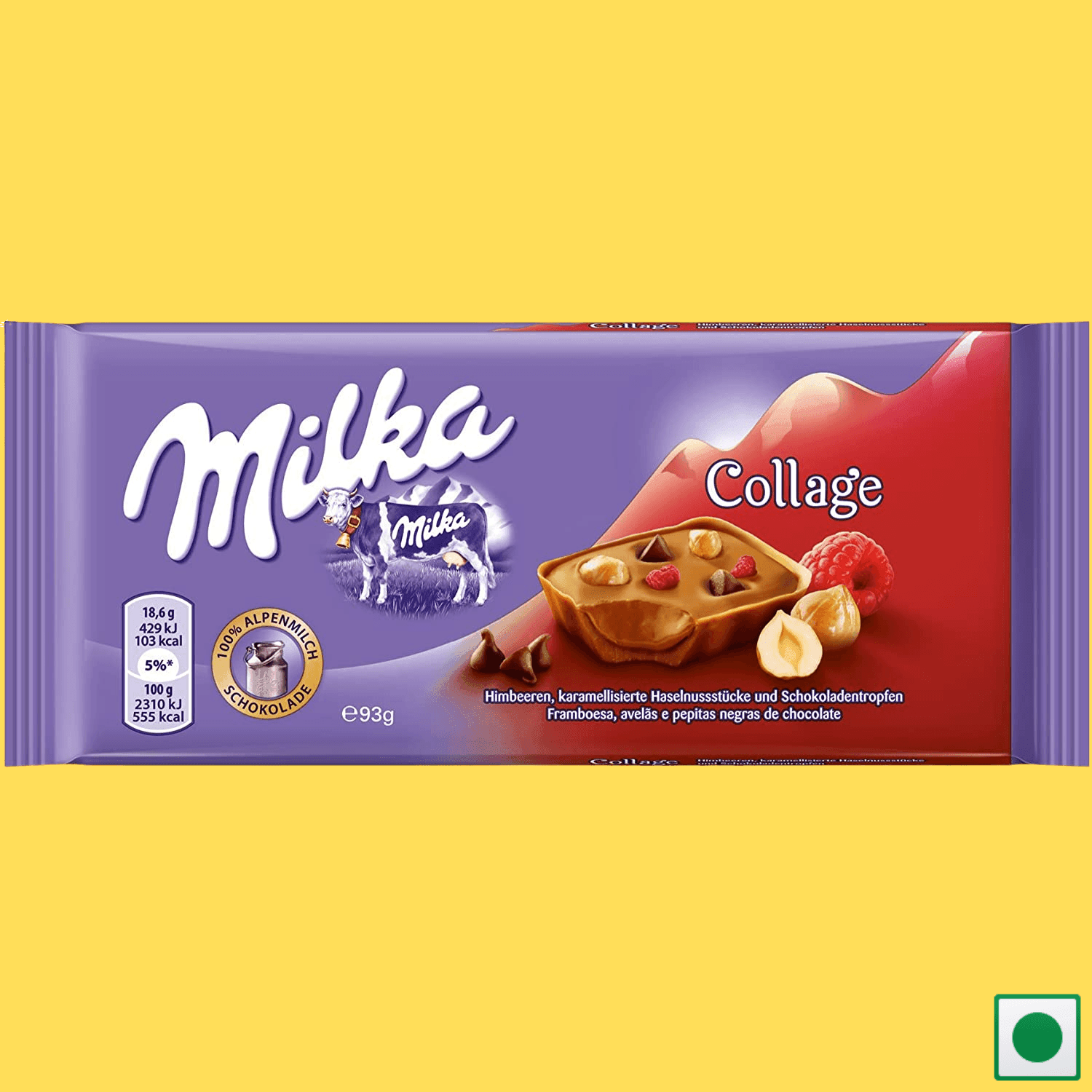 Milka Collage with Raspberry, Hazelnut & Chocolate Drops, 93g (Imported) - Super 7 Mart