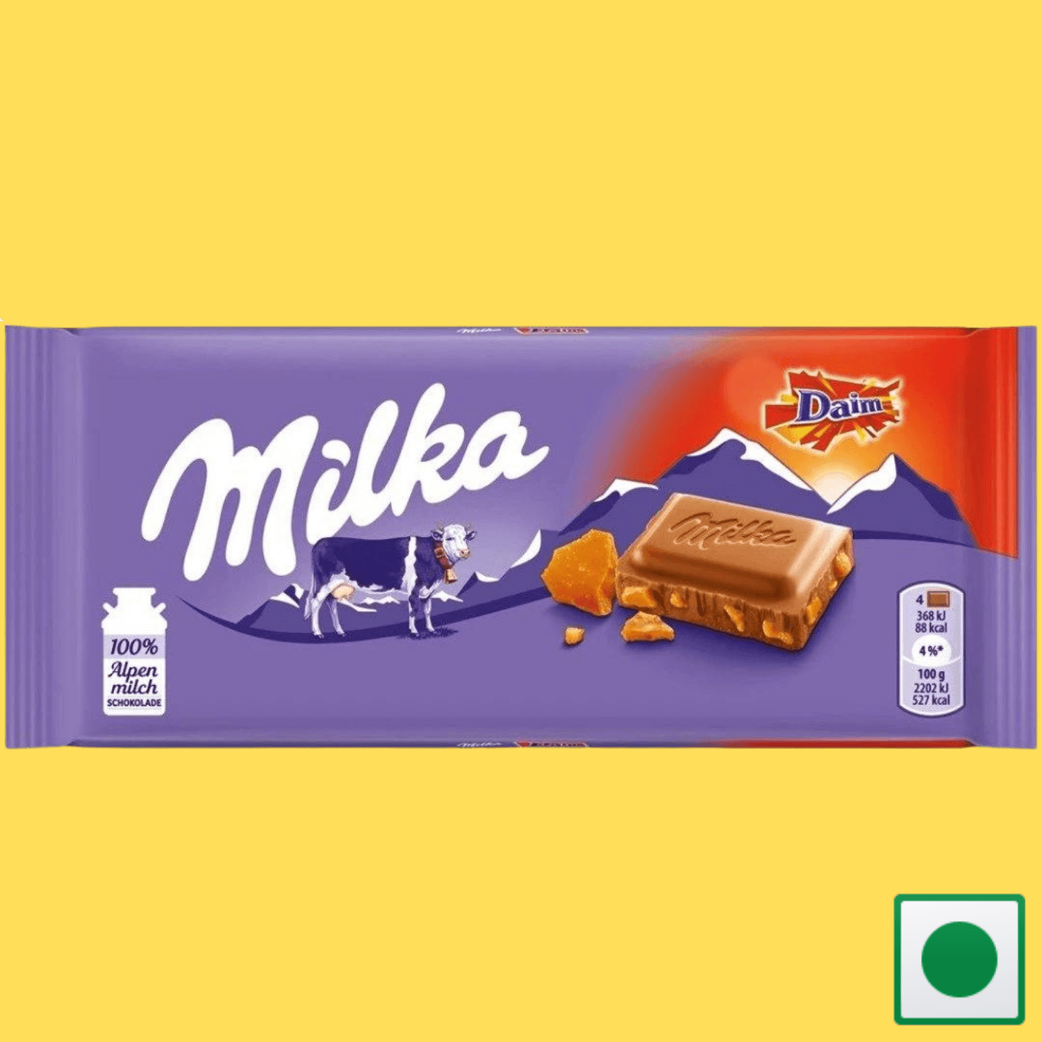 Milka Daim Chocolate Bar, 100g(Imported) - Super 7 Mart