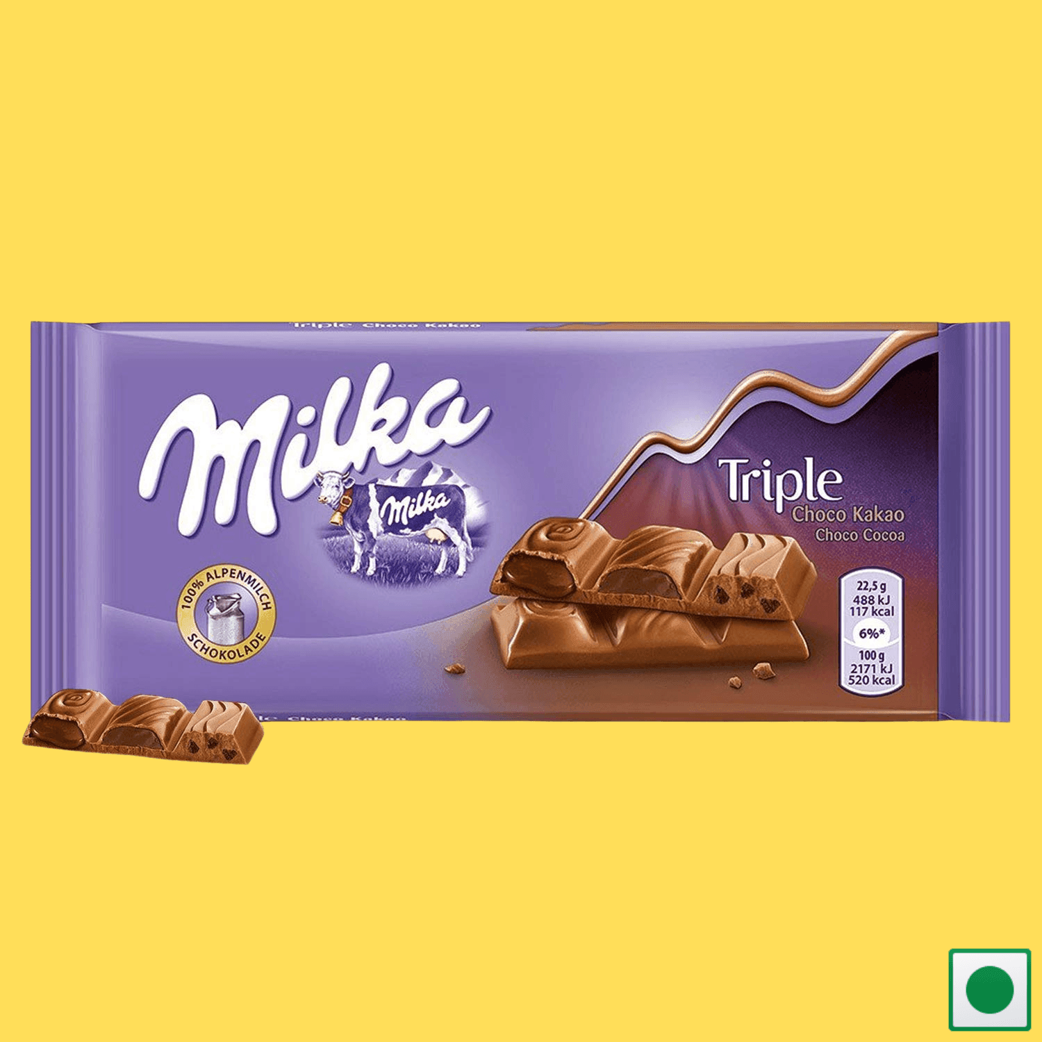 Milka Triple Choco Cocoa Chocolate, 90g (Imported) - Super 7 Mart