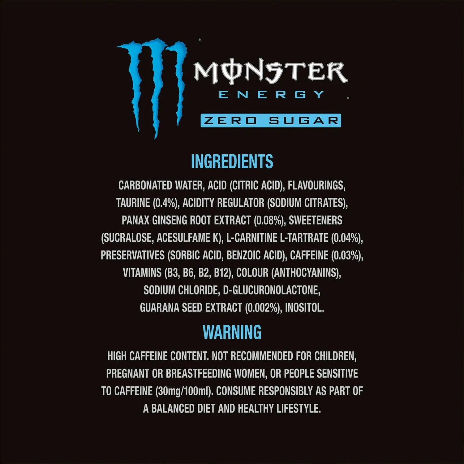Monster Zero Sugar, 500ml (Imported) - Super 7 Mart