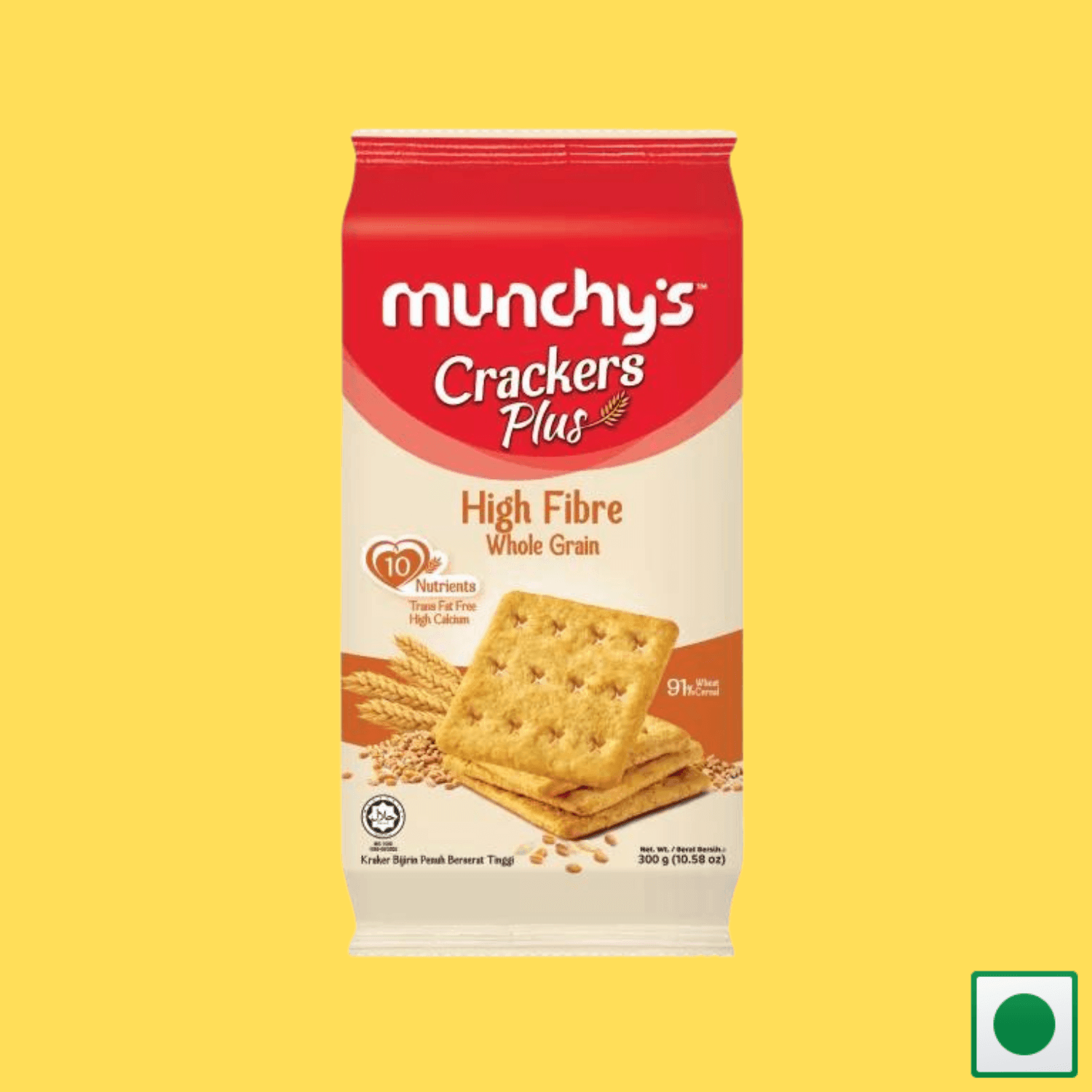 Munchy’s Crackers Plus High Fibre Whole Grain, 300g (Imported) - Super 7 Mart