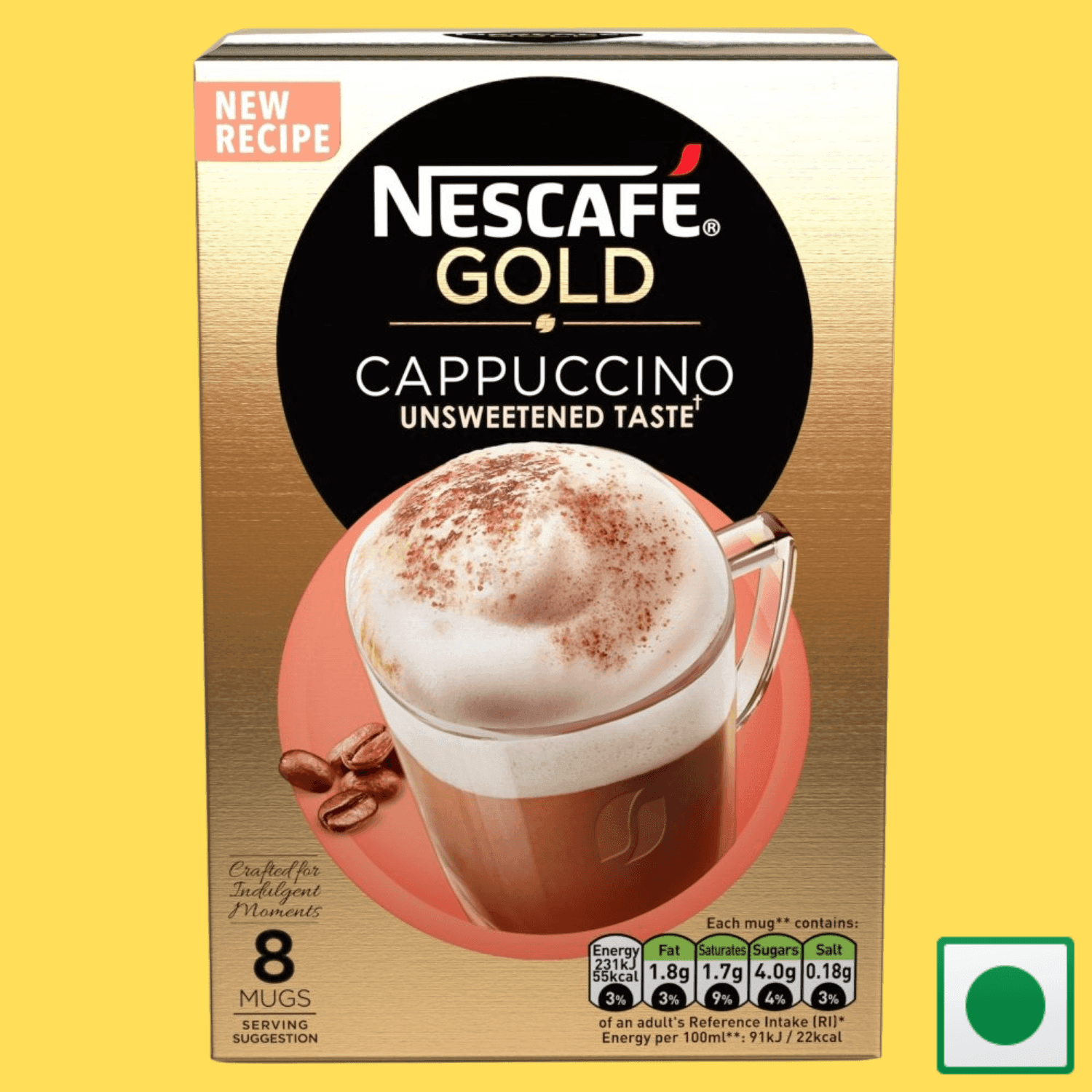 Nescafe Gold Cappuccino Unsweetened Taste Pouch, 113 g(Imported) - Super 7 Mart