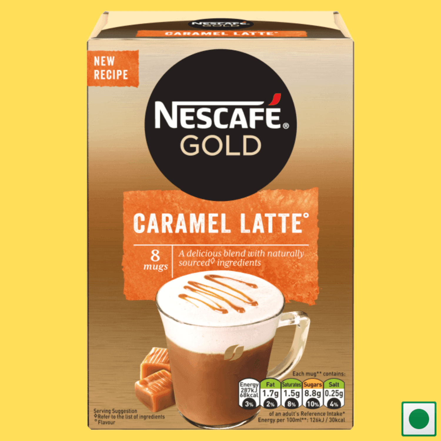Nescafe Gold Caramel Latte Pouch, 124g (Imported) - Super 7 Mart