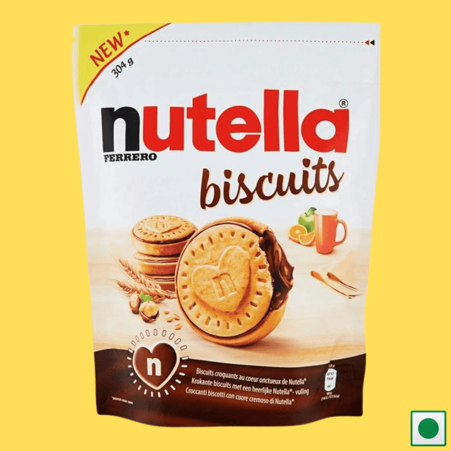 Nutella Biscuits Resealable Bag, 304g (Imported) - Super 7 Mart