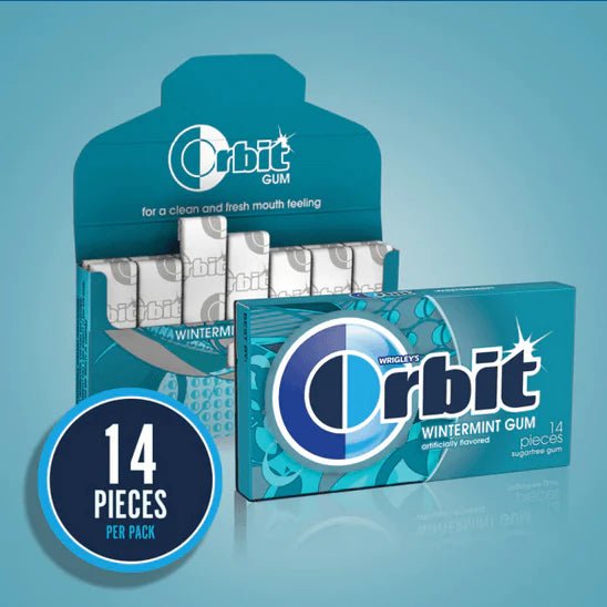 Orbit Wintermint Sugarfree Chewing Gum, 14pc Pack (Imported) - Super 7 Mart
