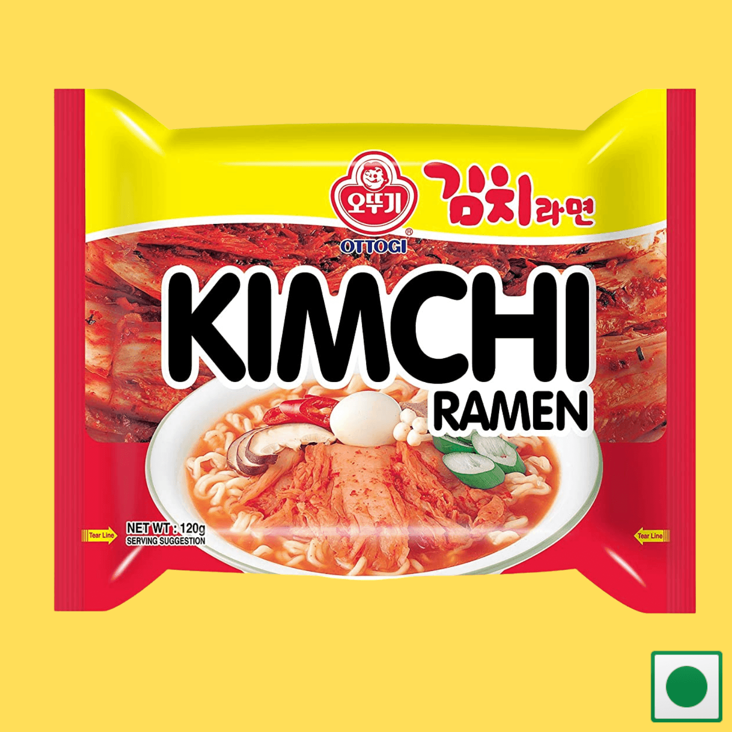 Ottogi Kimchi Ramen Korean Noodles, 120g (Imported) - Super 7 Mart