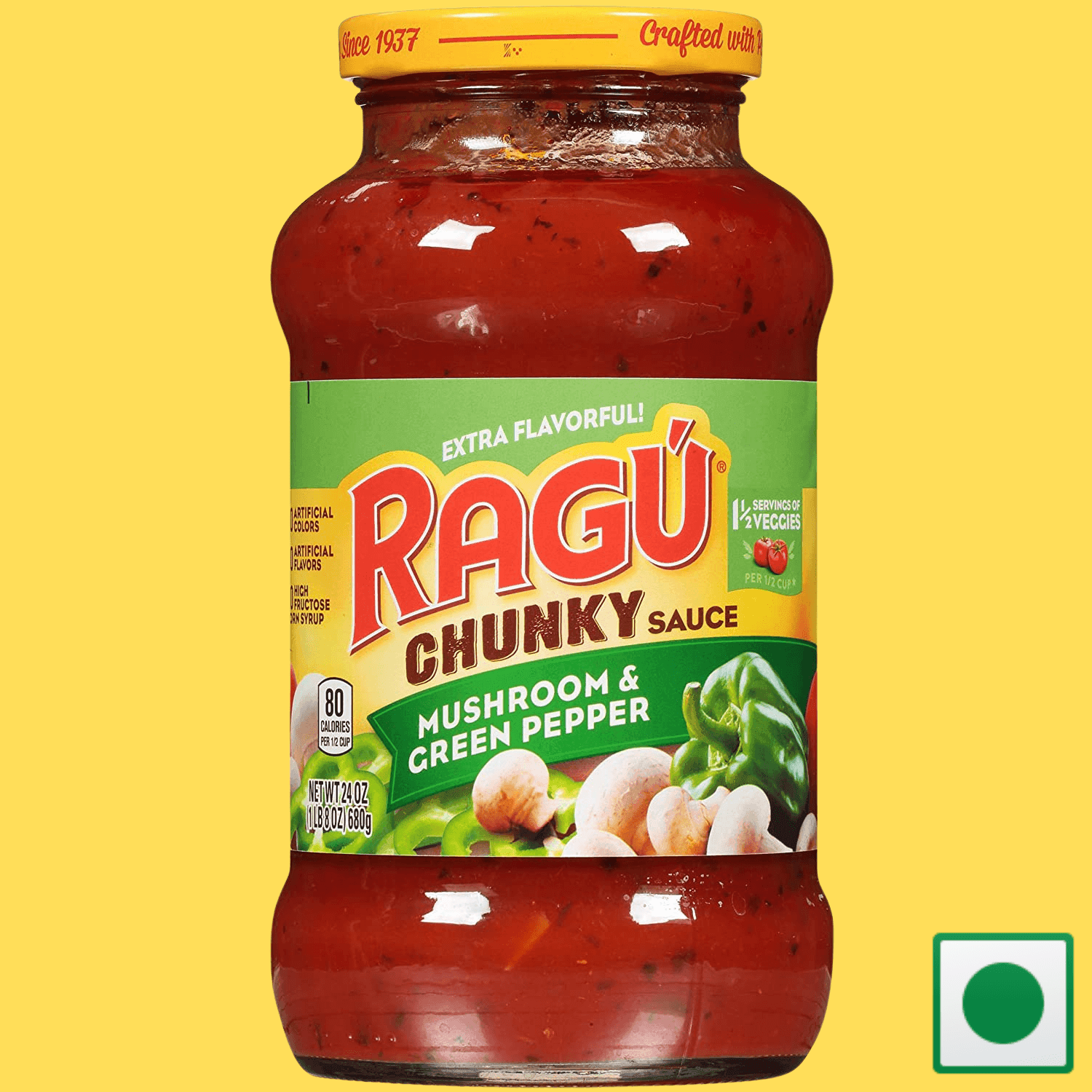 Ragu Mushroom and Green Pepper Sauce, 680g (Imported) - Super 7 Mart