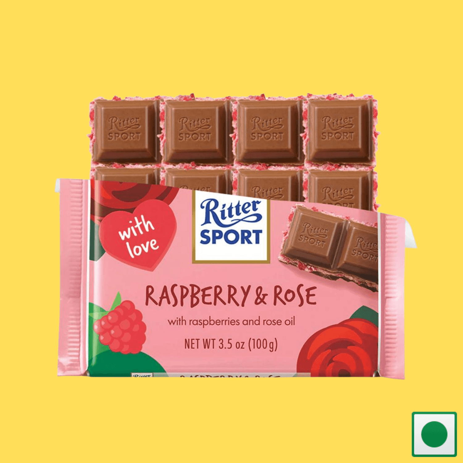 Ritter Sport Limited Valentine Edition Raspberry & Rose, 100g (Imported) - Super 7 Mart