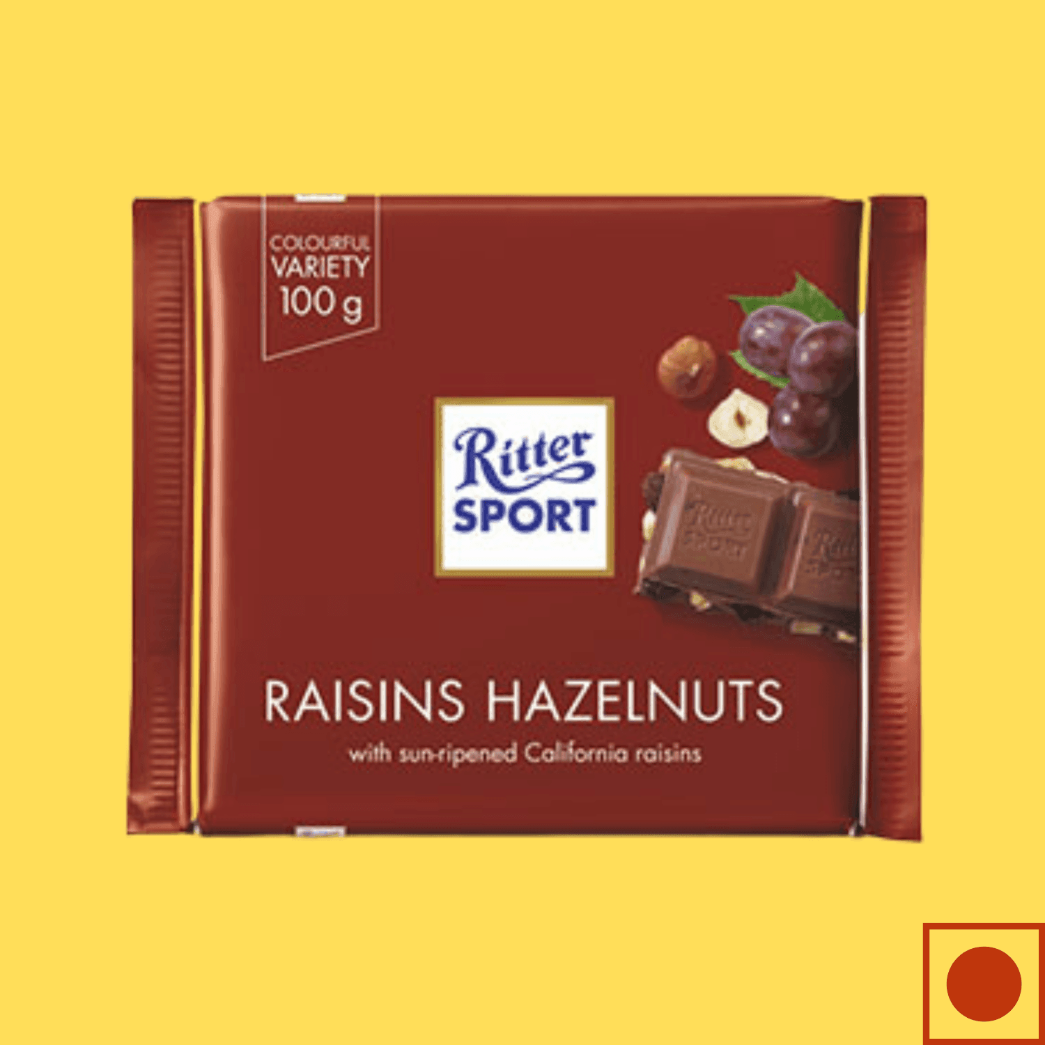 Ritter Sport Raisins Hazelnut Chocolate 100gm (Imported) - Super 7 Mart
