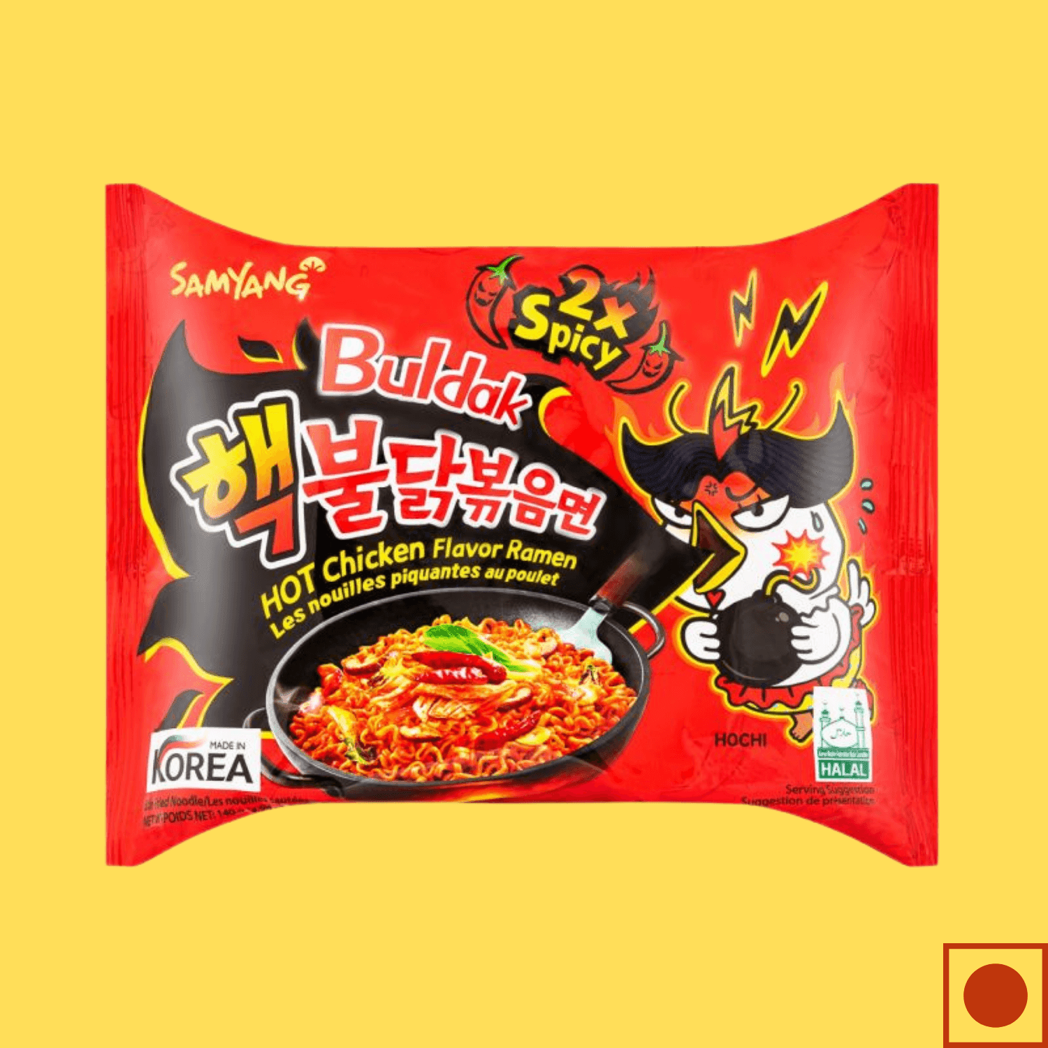 Samyang Hot Chicken 2X Spicy Buldak Noodles, 140g (Imported) - Super 7 Mart