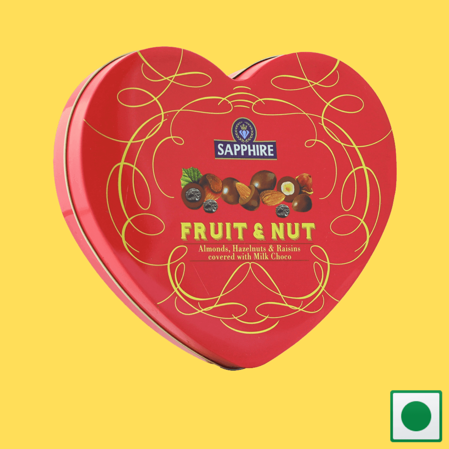 Sapphire Fruit and Nut Heart Tin, 160 g (Imported) - Super 7 Mart