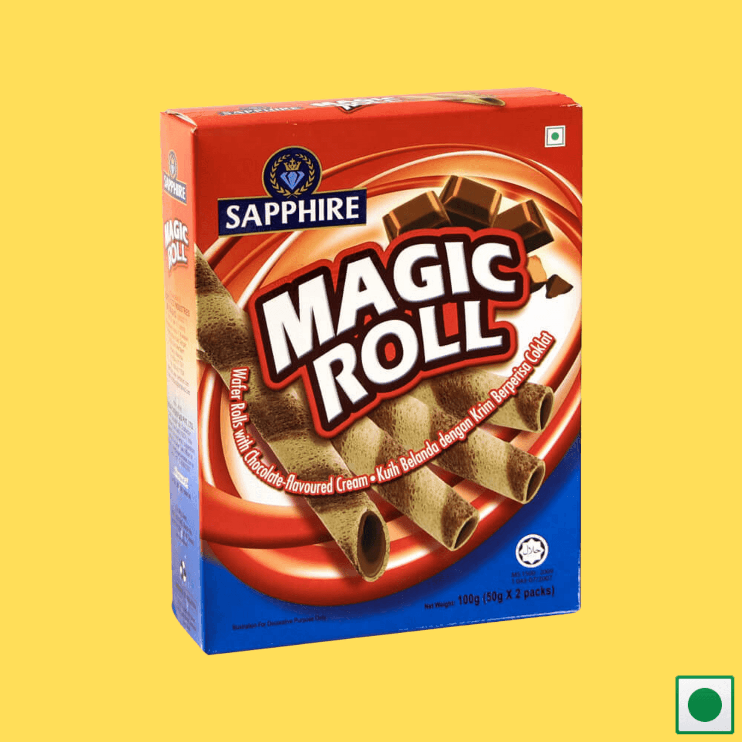 Sapphire Magic Roll Chocolate, 100g (Imported) - Super 7 Mart