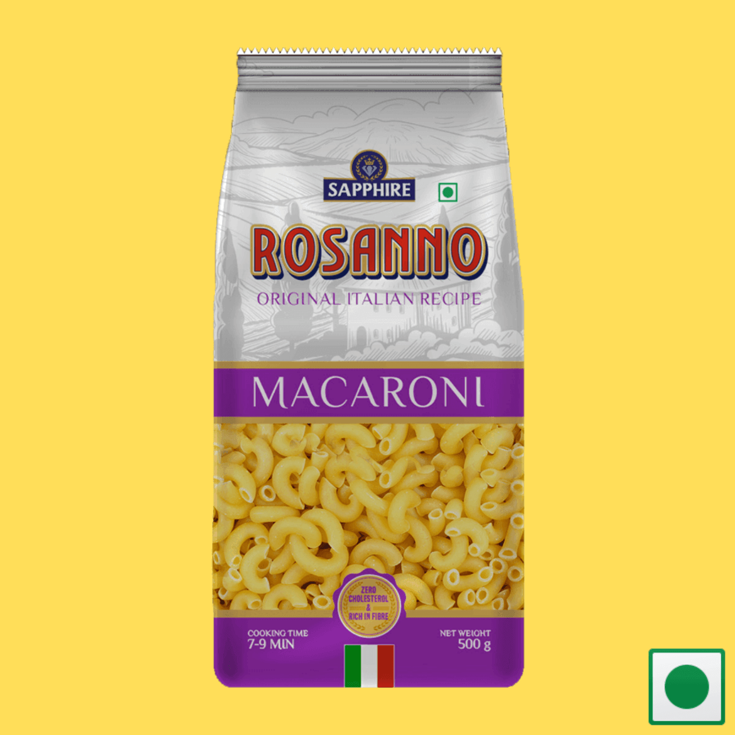 Sapphire Rosanno Macaroni Pasta, 500g (Imported) - Super 7 Mart