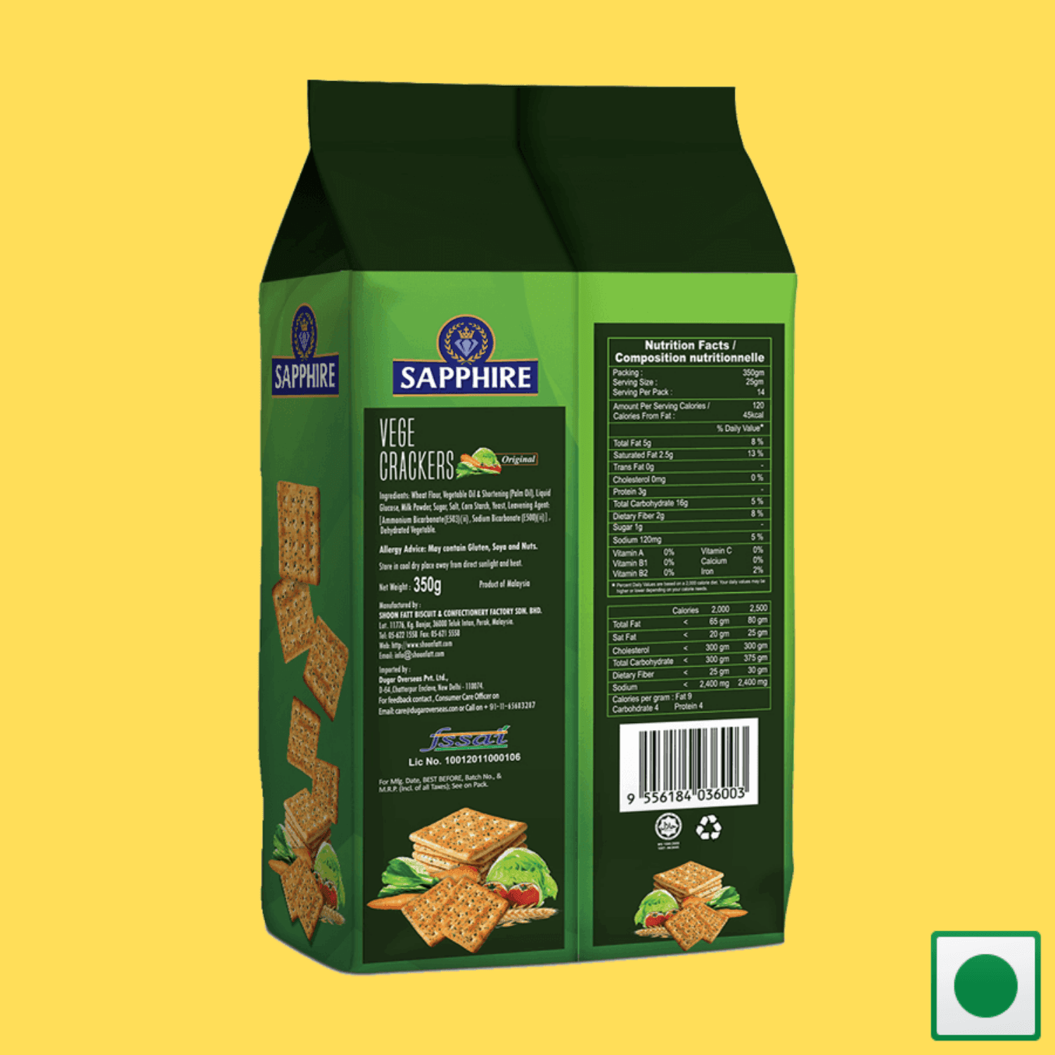 Sapphire Vege Crackers, 350g (Imported) - Super 7 Mart