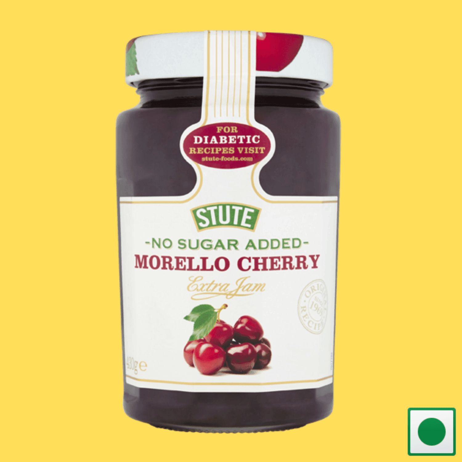 Stute Morello Cherry Sugar Free Jam, 430g (Imported) - Super 7 Mart